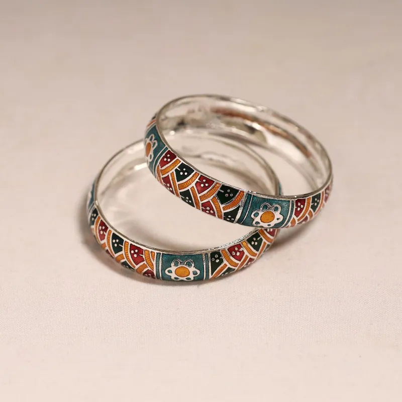 Multicolor - Handcrafted Paka Meenakari Bangles (Set of 2) 278 made by Itokri