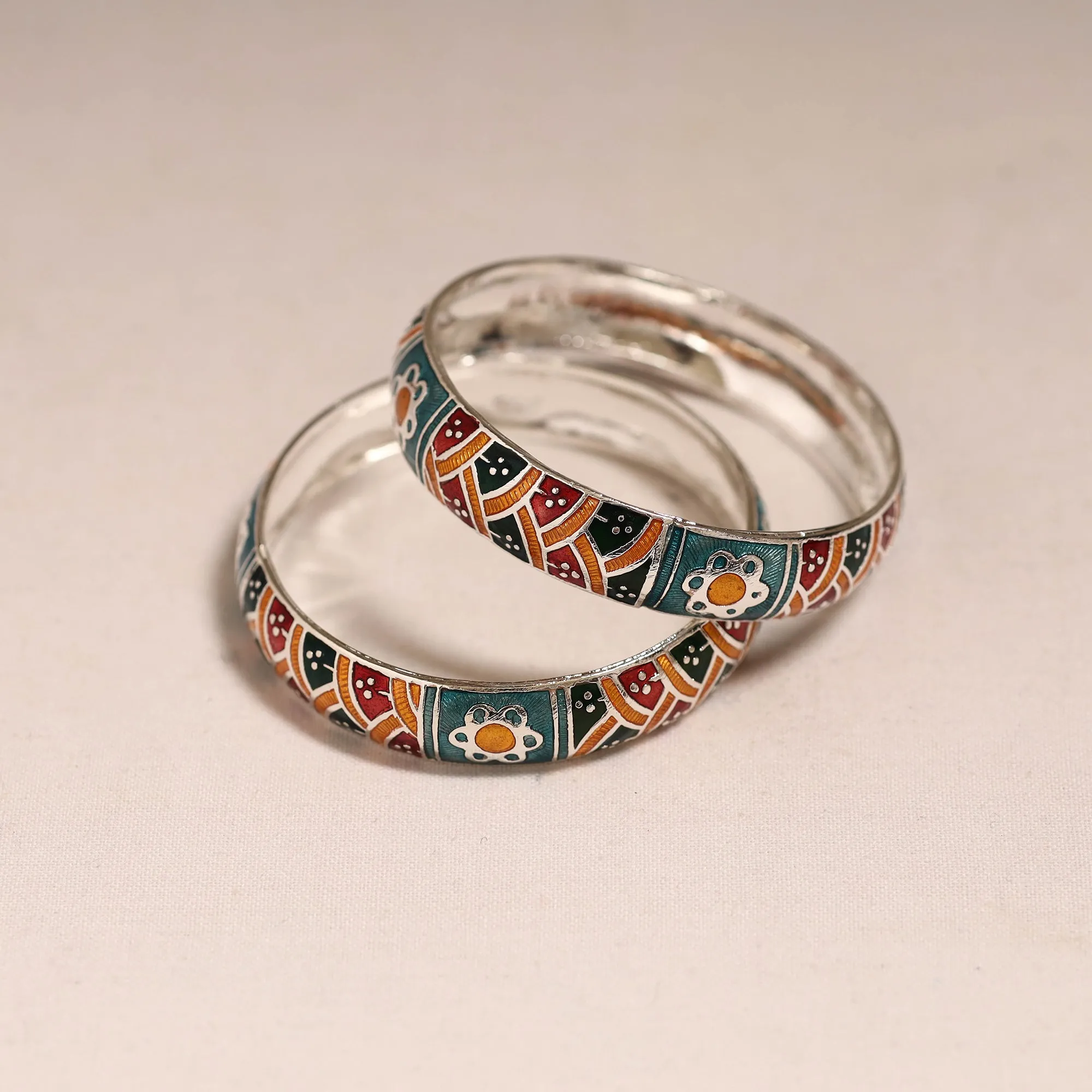 Multicolor - Handcrafted Paka Meenakari Bangles (Set of 2) 278 sold by Itokri