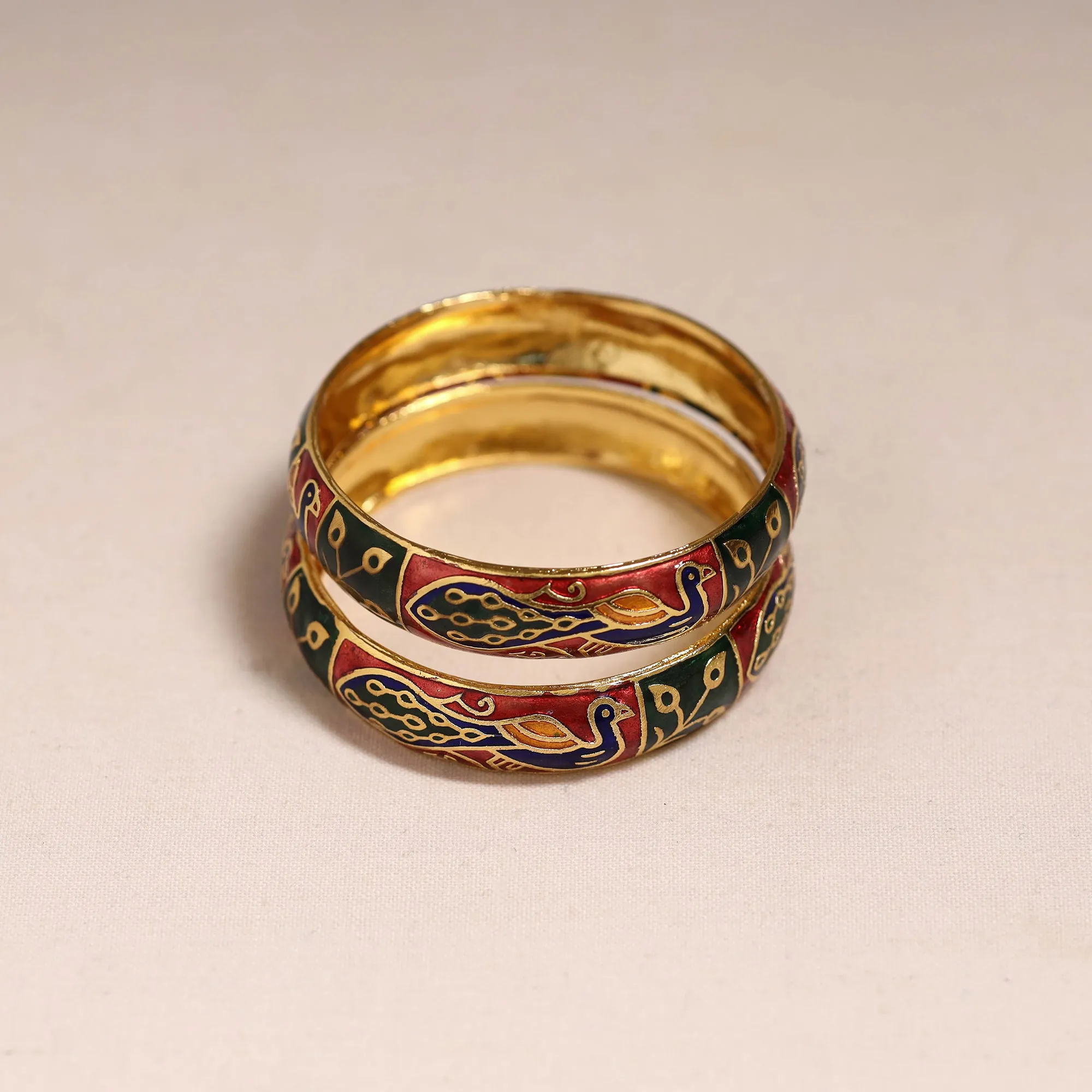 Multicolor - Handcrafted Paka Meenakari Bangles (Set of 2) 271 sold by Itokri product image thumbnail 2