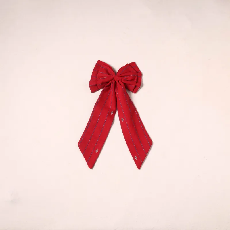 Red - Handmade Women's Bow Hair Clip 03 made by Itokri