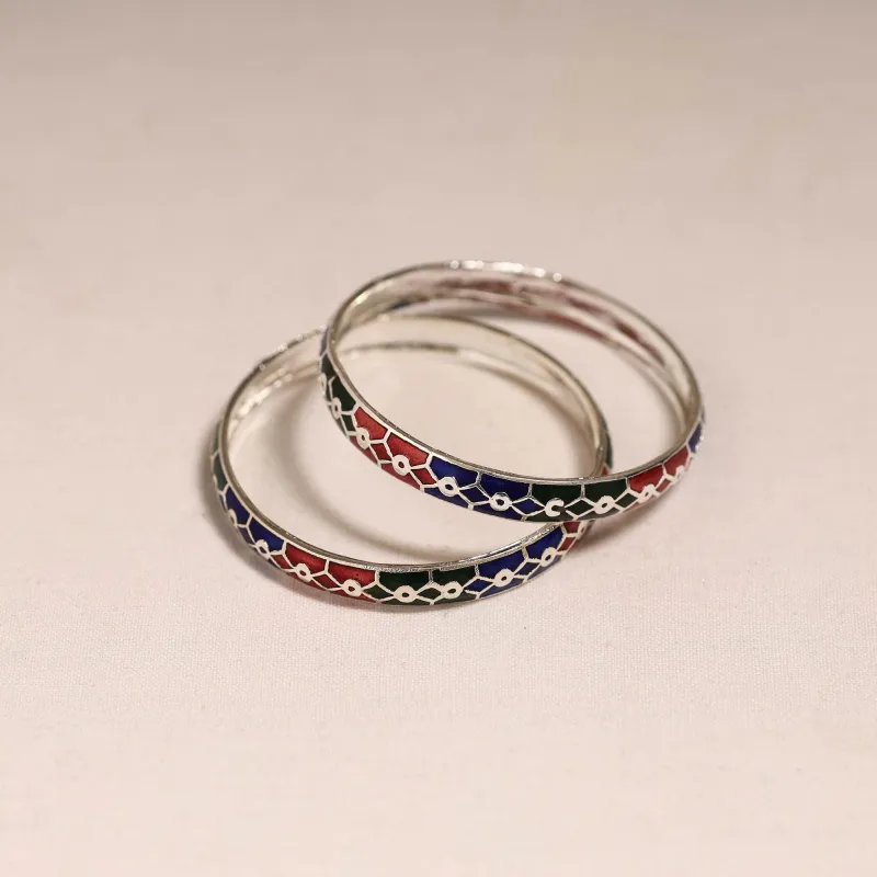 Multicolor - Handcrafted Paka Meenakari Bangles (Set of 2) 250 made by Itokri