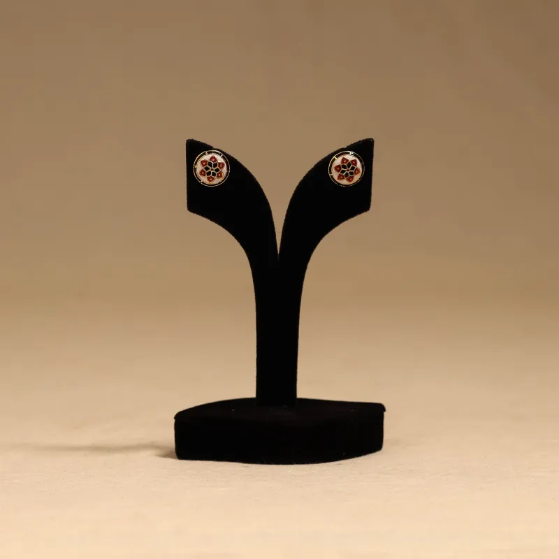 Beige - Handcrafted Paka Meenakari Earrings 96 made by Itokri