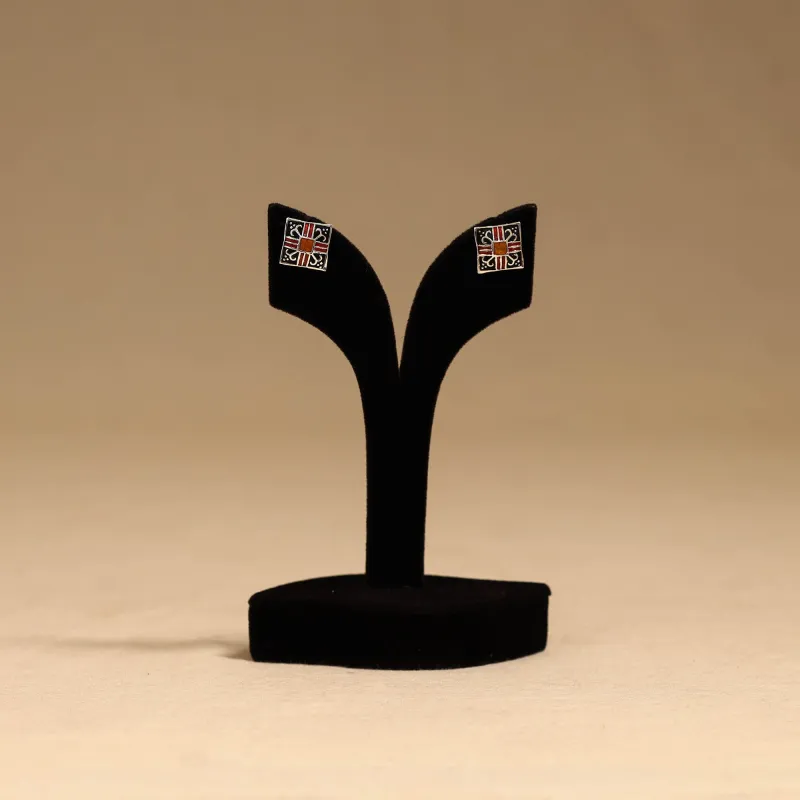 Black - Handcrafted Paka Meenakari Earrings 92 made by Itokri