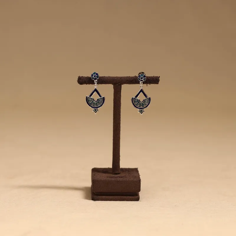 Blue - Handcrafted Paka Meenakari Earrings 89 made by Itokri
