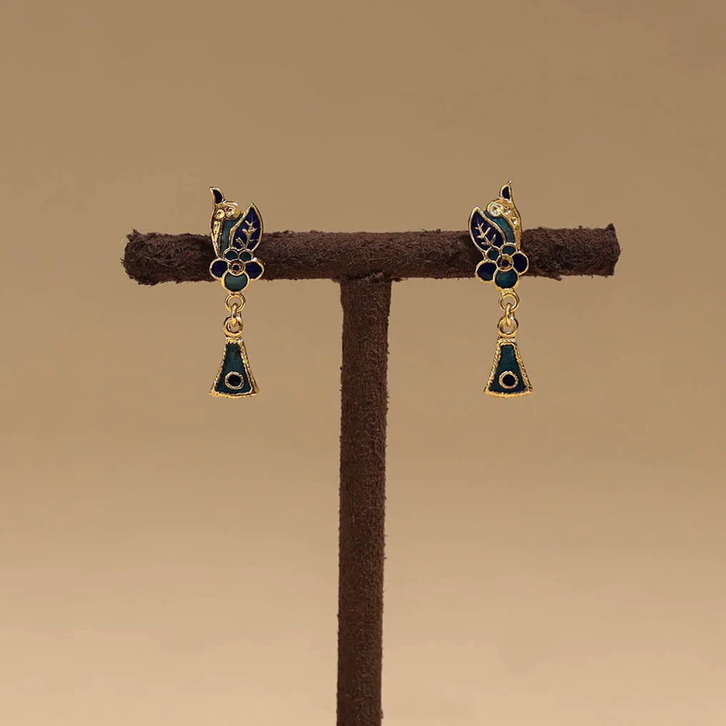 Blue - Handcrafted Paka Meenakari Earrings 82 sold by Itokri product image thumbnail 2