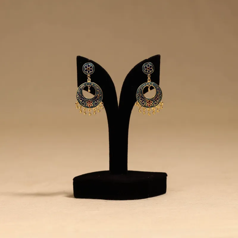 Green - Handcrafted Paka Meenakari Earrings 134 made by Itokri