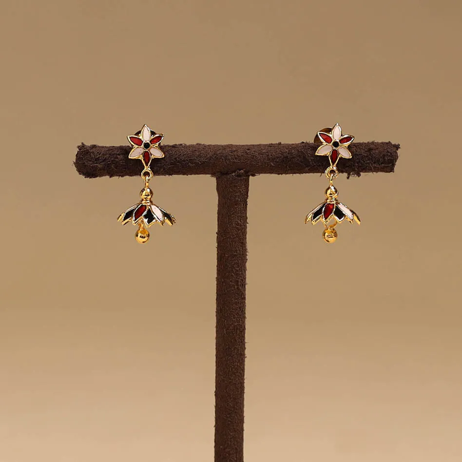 Multicolor - Handcrafted Paka Meenakari Earrings 131 sold by Itokri product image thumbnail 2