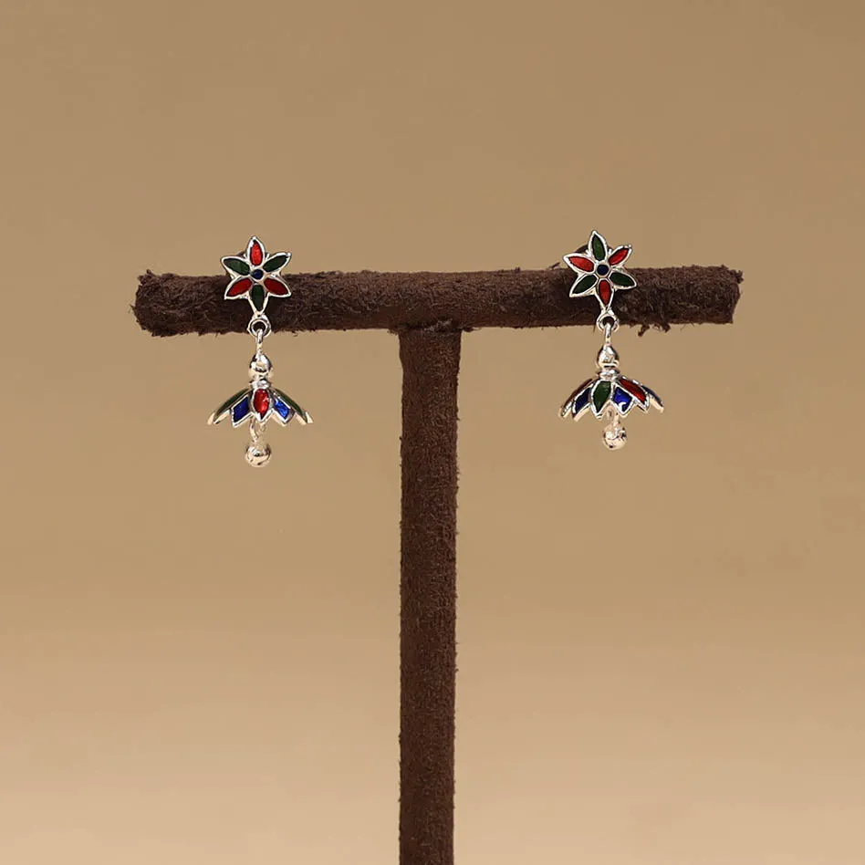 Multicolor - Handcrafted Paka Meenakari Earrings 125 sold by Itokri product image thumbnail 2