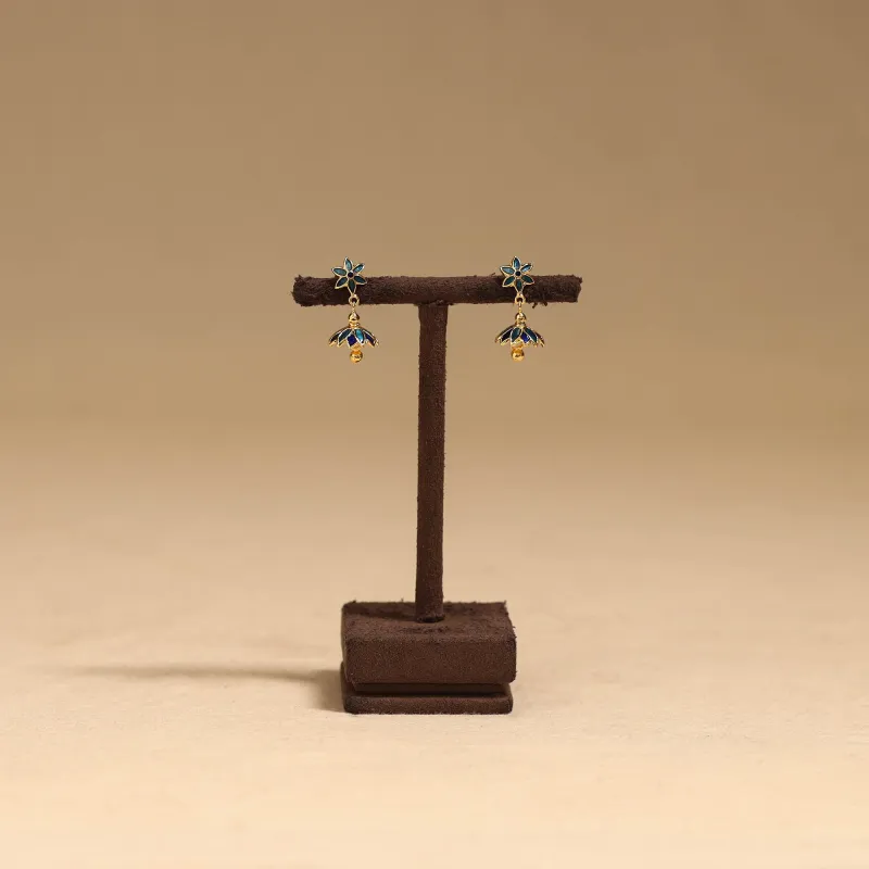 Blue - Handcrafted Paka Meenakari Earrings 126 made by Itokri