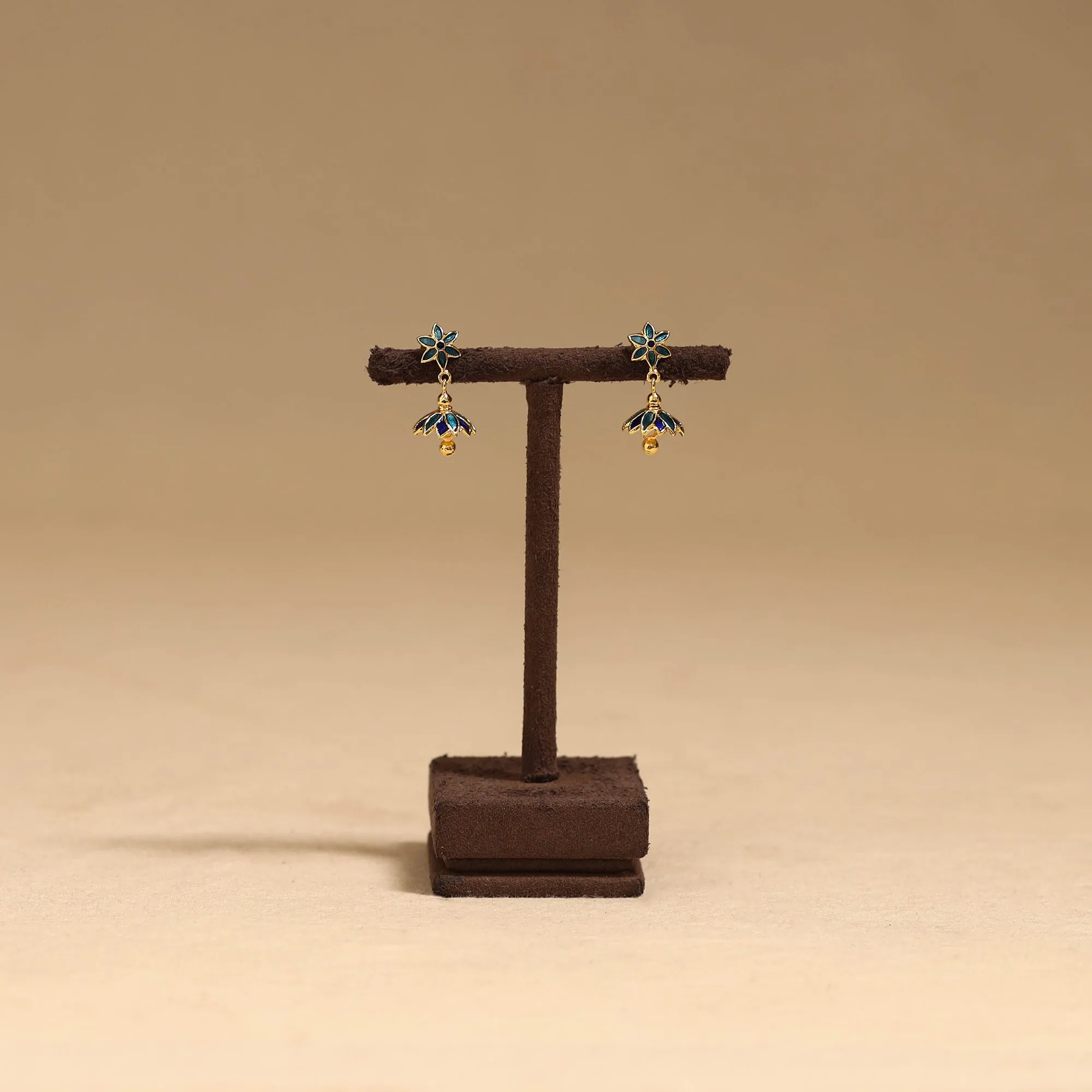 Blue - Handcrafted Paka Meenakari Earrings 126 sold by Itokri
