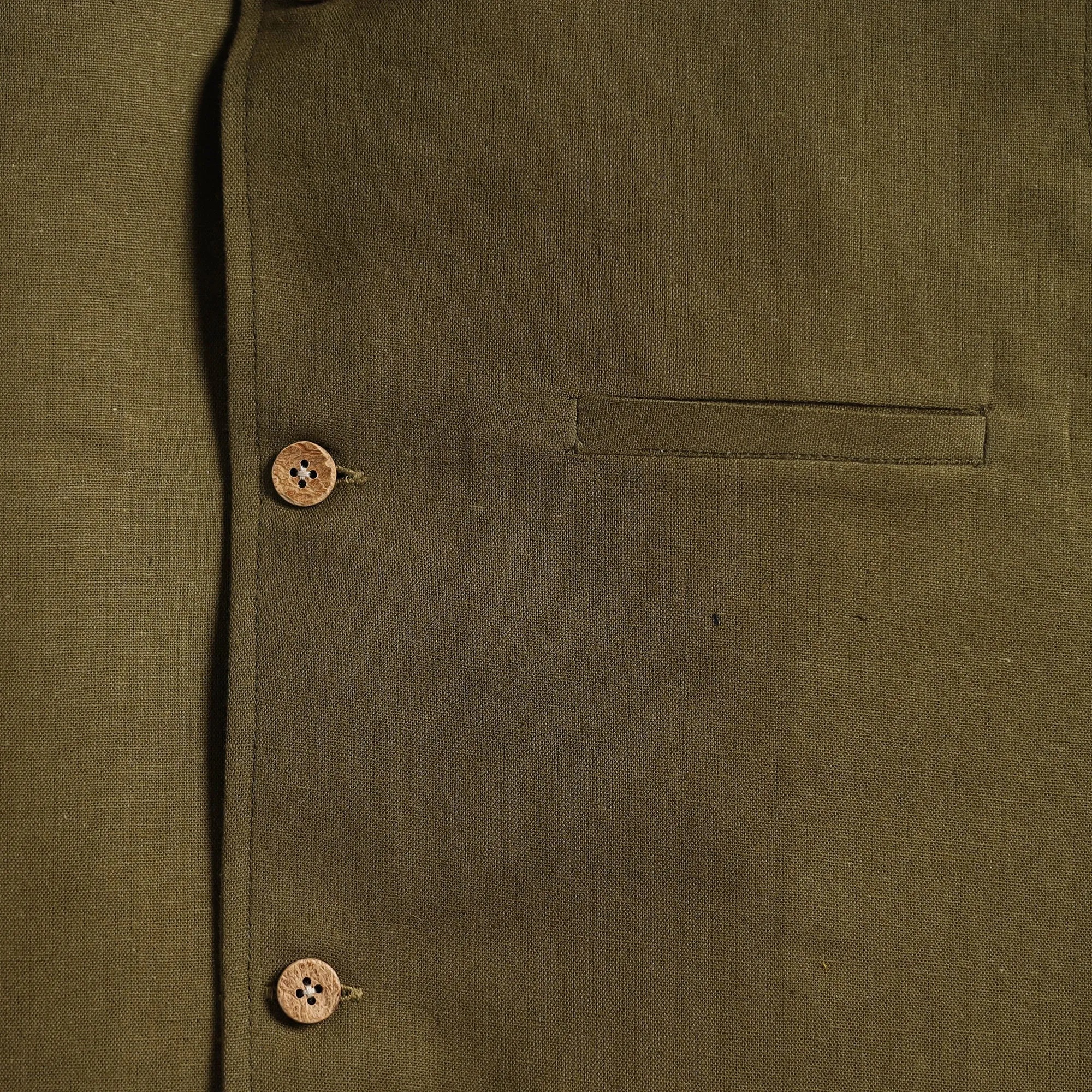 Green - Flex Cotton Men Plain Nehru Jacket 12 sold by Itokri product image thumbnail 4