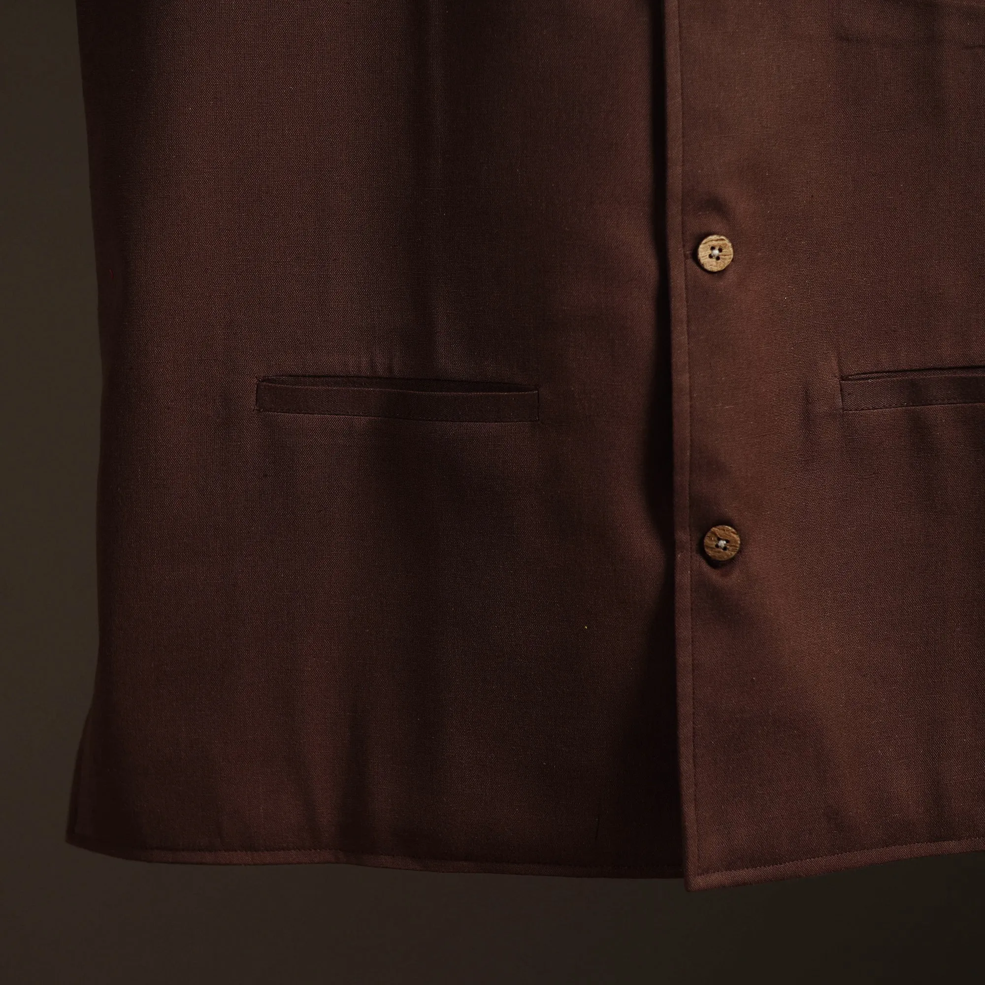 Brown - Flex Cotton Men Plain Nehru Jacket 02 sold by Itokri product image thumbnail 3