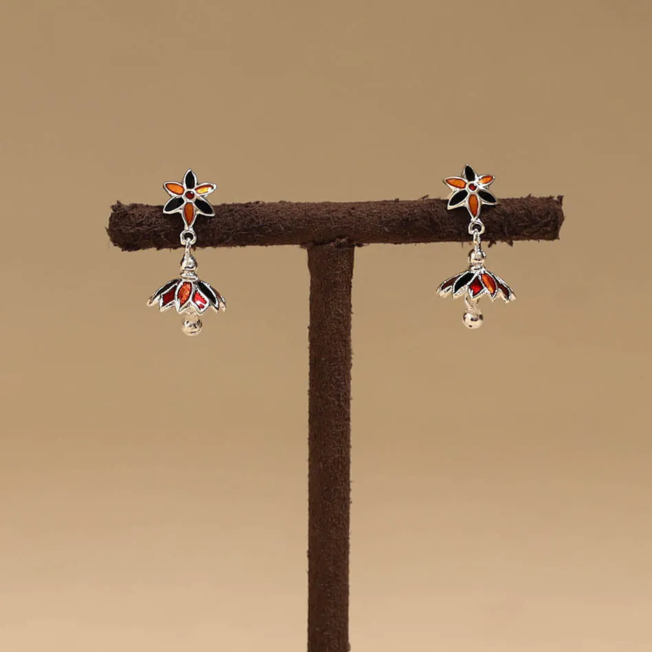 Multicolor - Handcrafted Paka Meenakari Earrings 118 sold by Itokri product image thumbnail 2