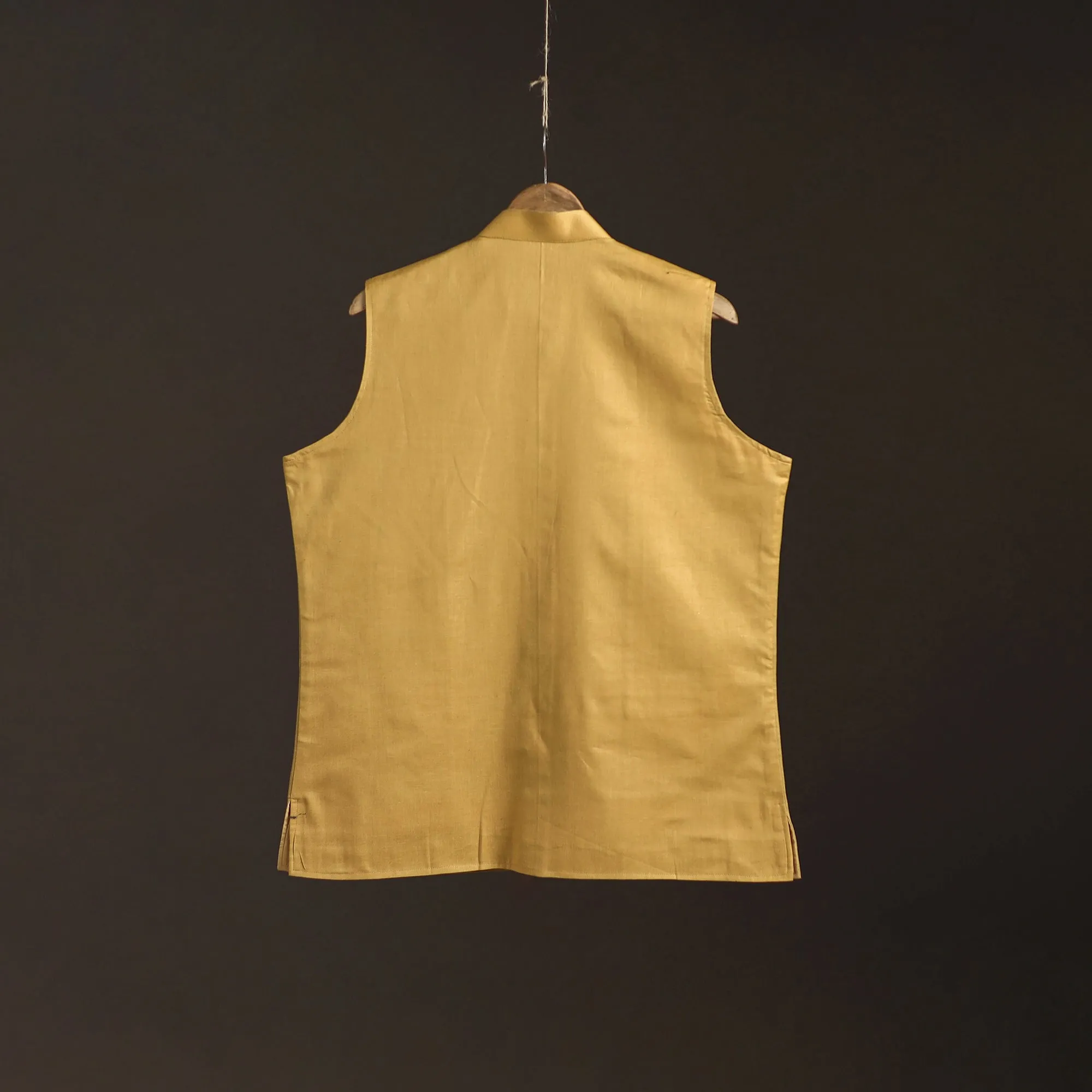 Yellow - Flex Cotton Men Plain Nehru Jacket 08 sold by Itokri product image thumbnail 5