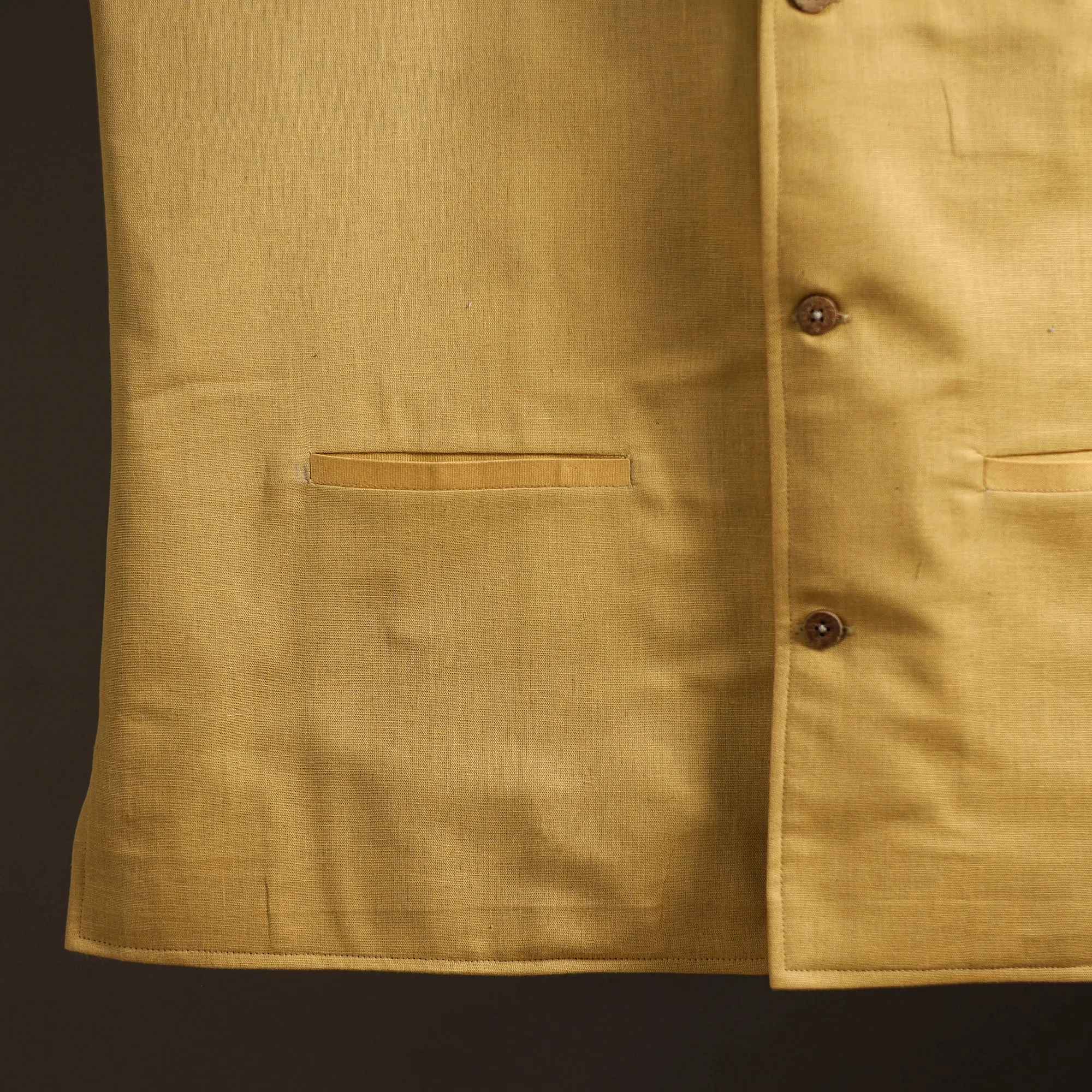 Yellow - Flex Cotton Men Plain Nehru Jacket 08 sold by Itokri product image thumbnail 3