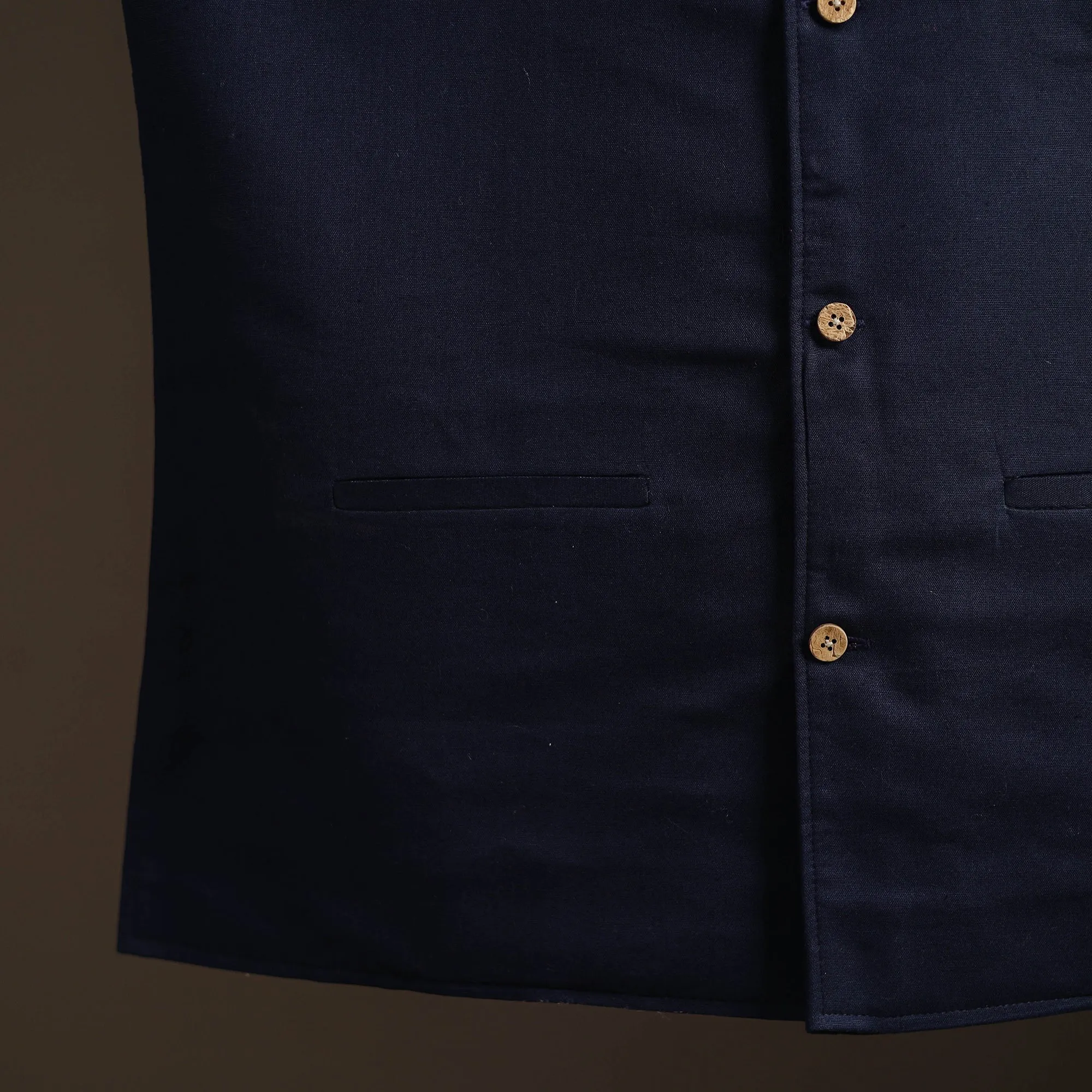 Blue - Flex Cotton Men Plain Nehru Jacket 03 sold by Itokri product image thumbnail 3