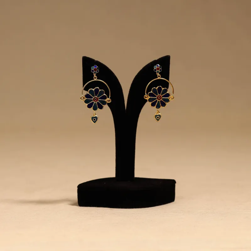Blue - Handcrafted Paka Meenakari Earrings 110 made by Itokri