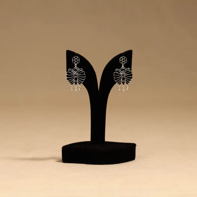 Black - Butterfly - Handcrafted Paka Meenakari Earrings 102 made by Itokri