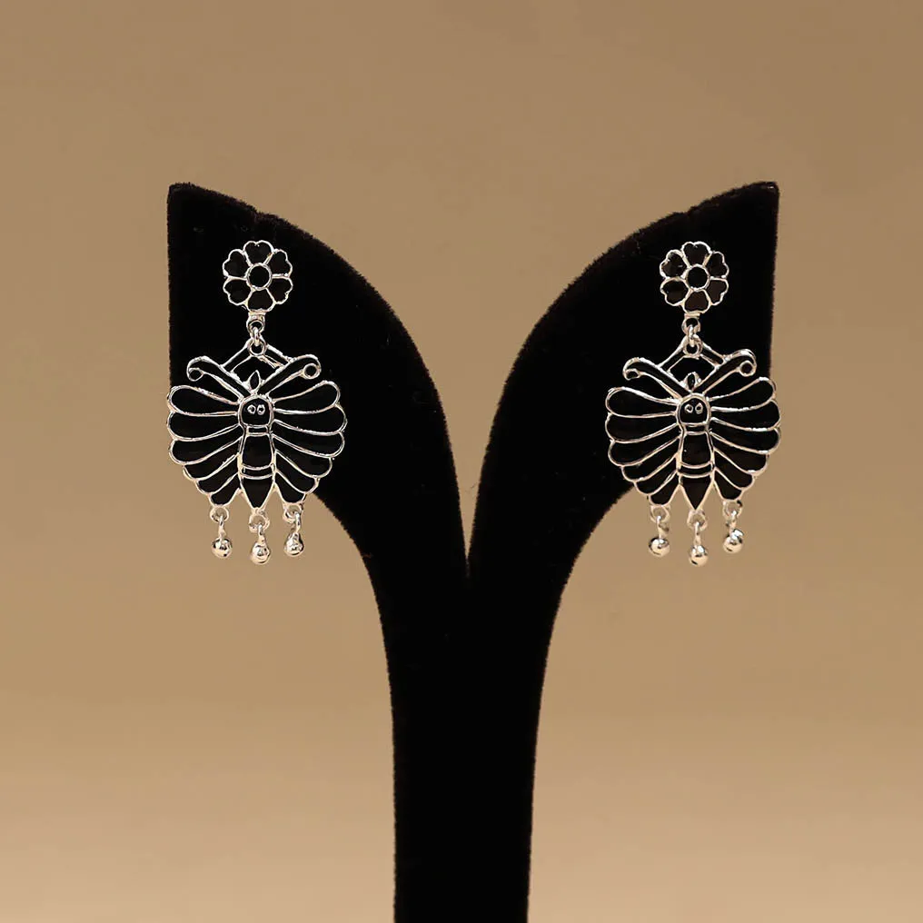 Black - Butterfly - Handcrafted Paka Meenakari Earrings 102 sold by Itokri product image thumbnail 2