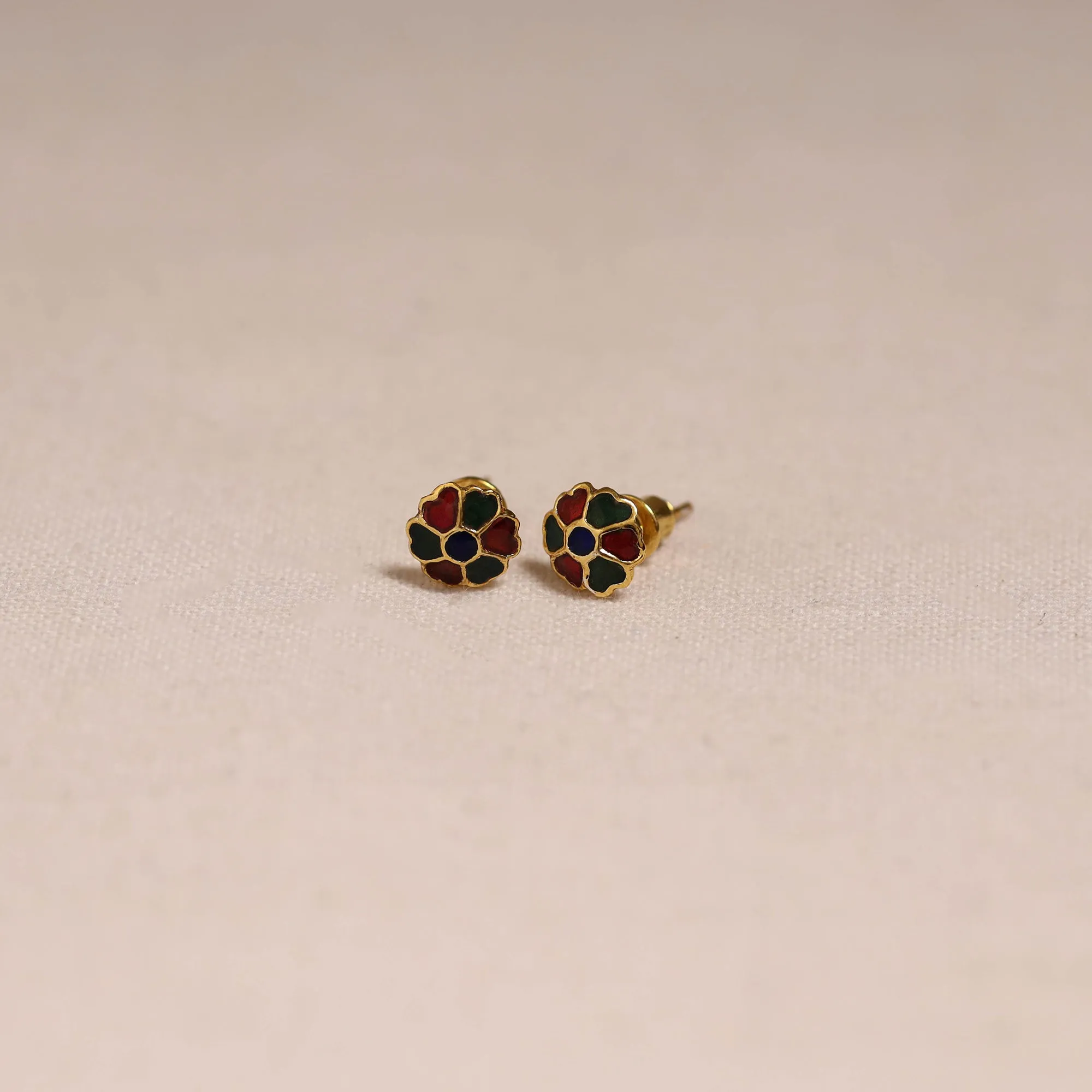 Multicolor - Handcrafted Paka Meenakari Stud Earrings 33 sold by Itokri