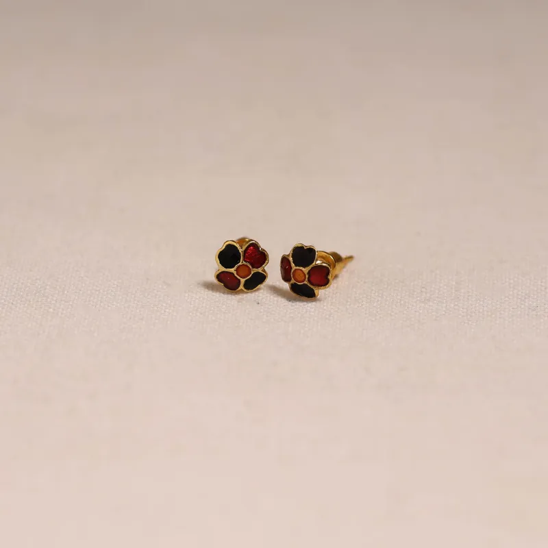 Multicolor - Handcrafted Paka Meenakari Stud Earrings 30 made by Itokri