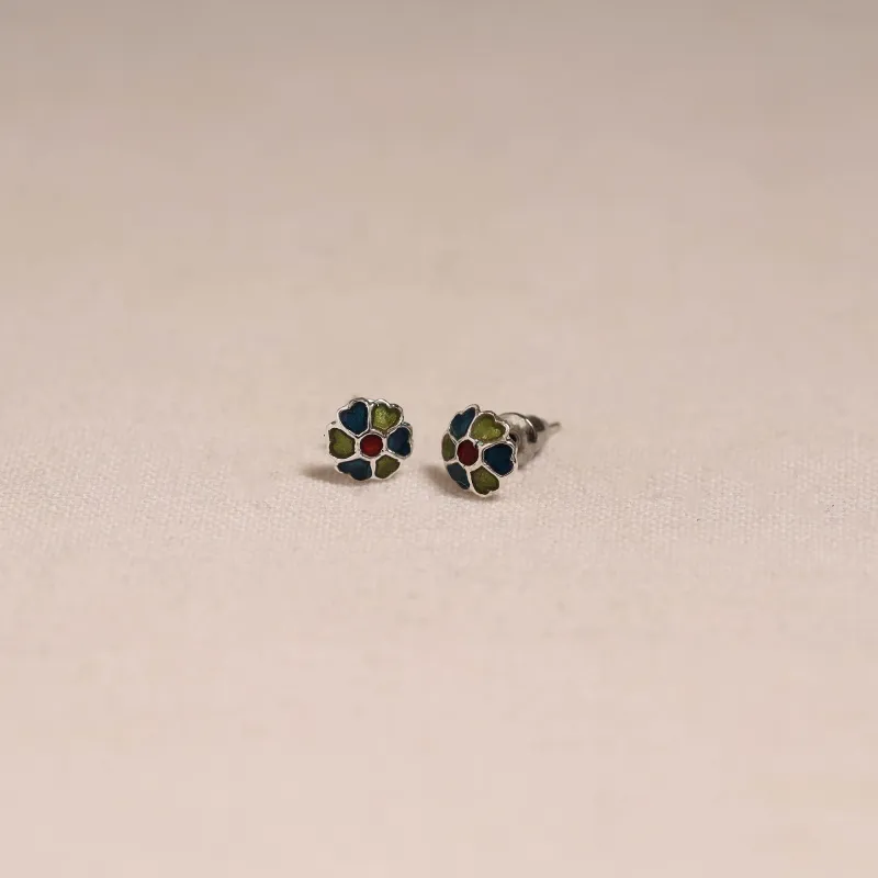 Multicolor - Handcrafted Paka Meenakari Stud Earrings 29 sold by Itokri
