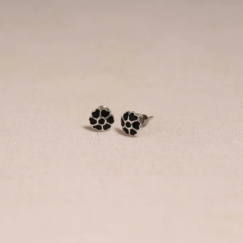 Black - Handcrafted Paka Meenakari Stud Earrings 26 made by Itokri