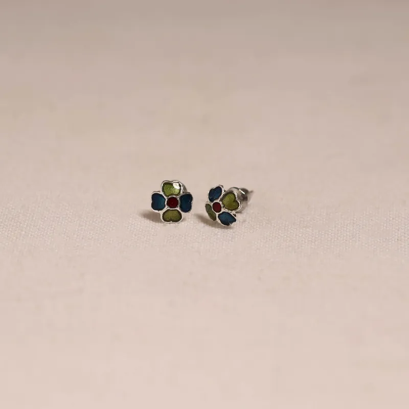 Multicolor - Handcrafted Paka Meenakari Stud Earrings 21 sold by Itokri