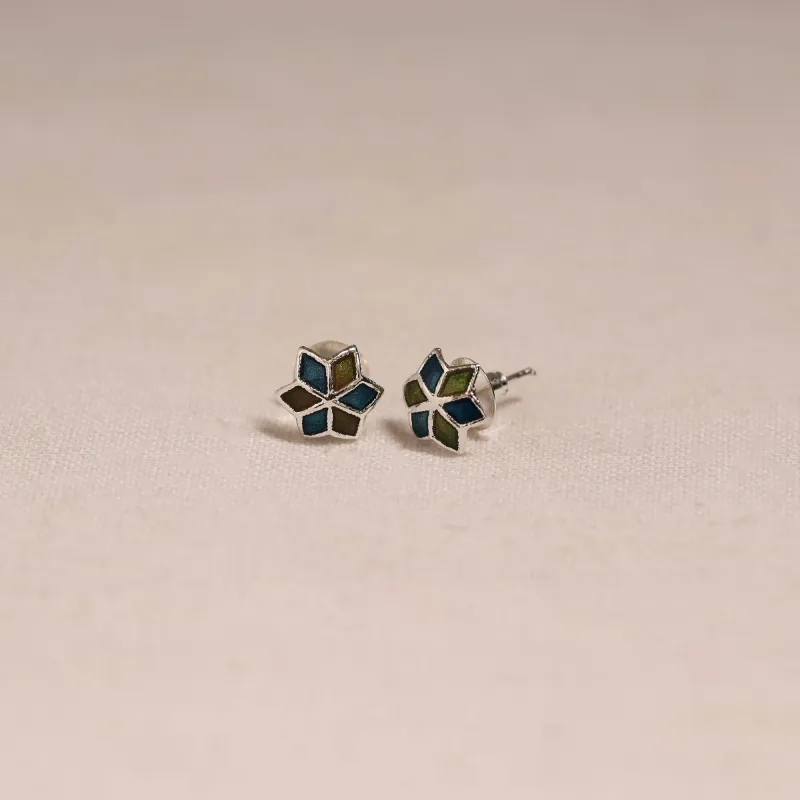 Multicolor - Handcrafted Paka Meenakari Stud Earrings 19 made by Itokri