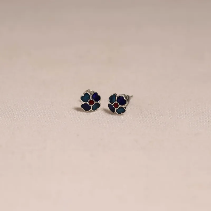 Blue - Handcrafted Paka Meenakari Stud Earrings 18 made by Itokri