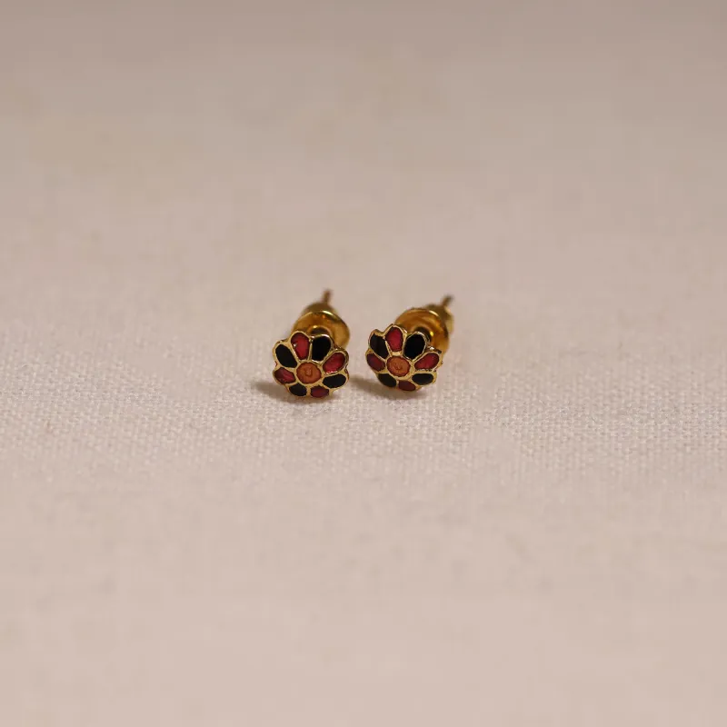Multicolor - Handcrafted Paka Meenakari Stud Earrings 12 sold by Itokri