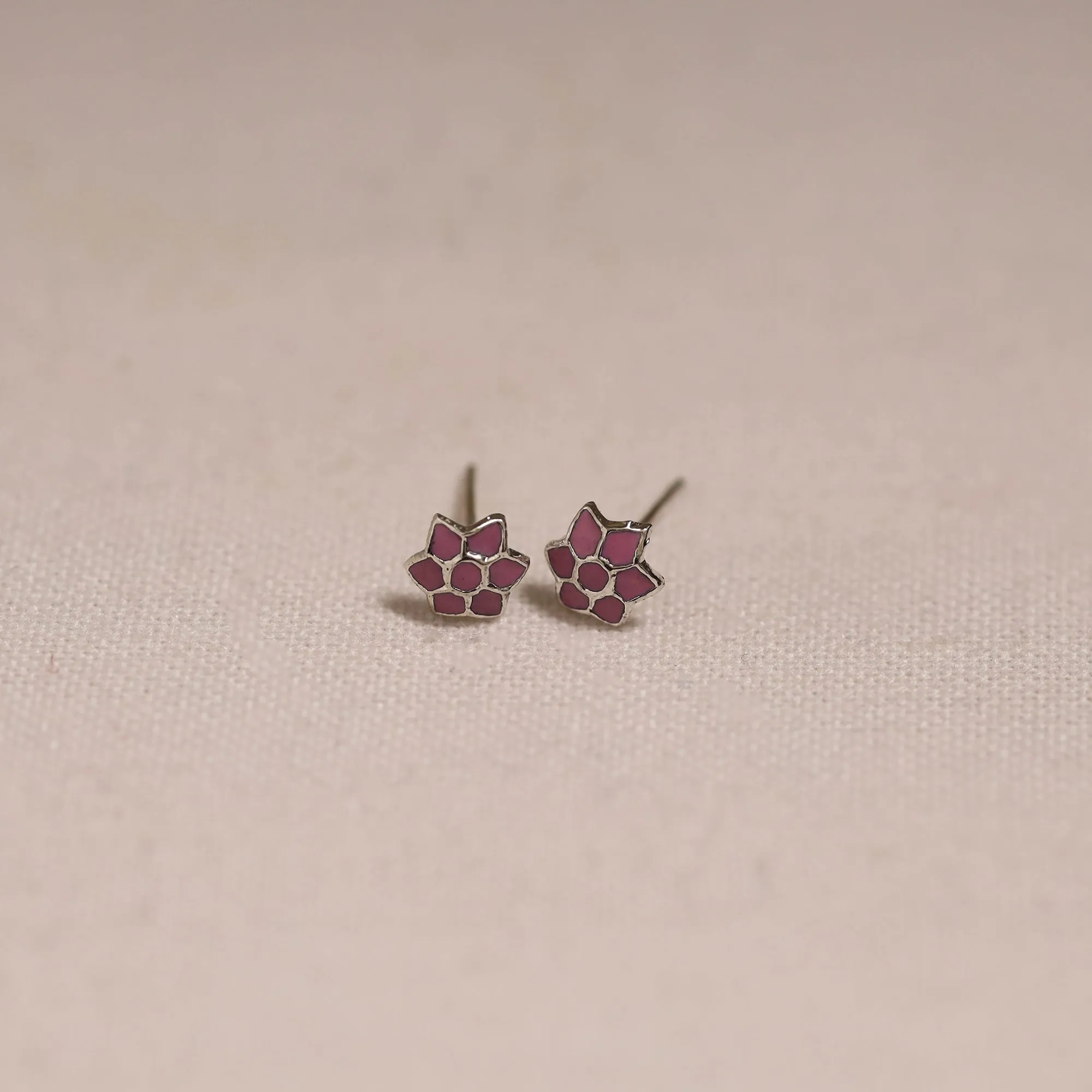 Pink - Handcrafted Paka Meenakari Stud Earrings 09 sold by Itokri