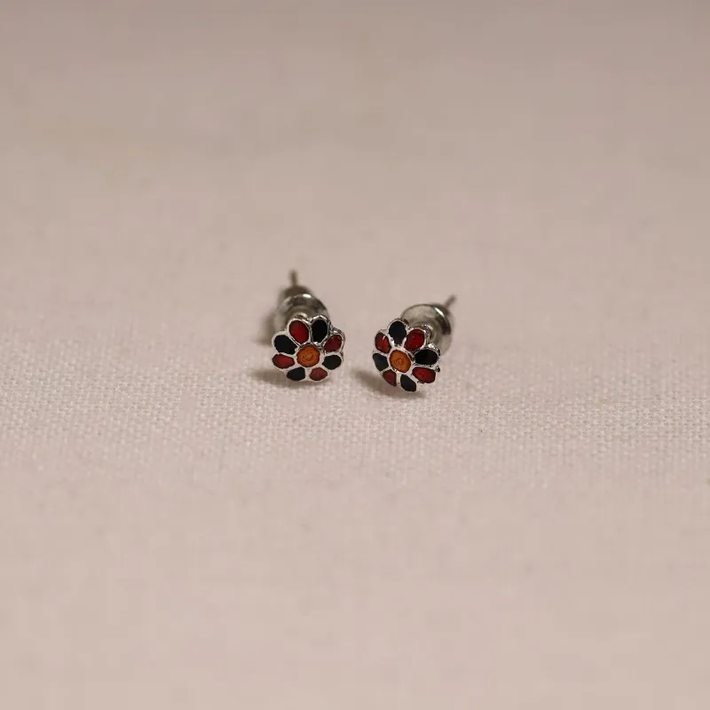 Multicolor - Handcrafted Paka Meenakari Stud Earrings 07 made by Itokri