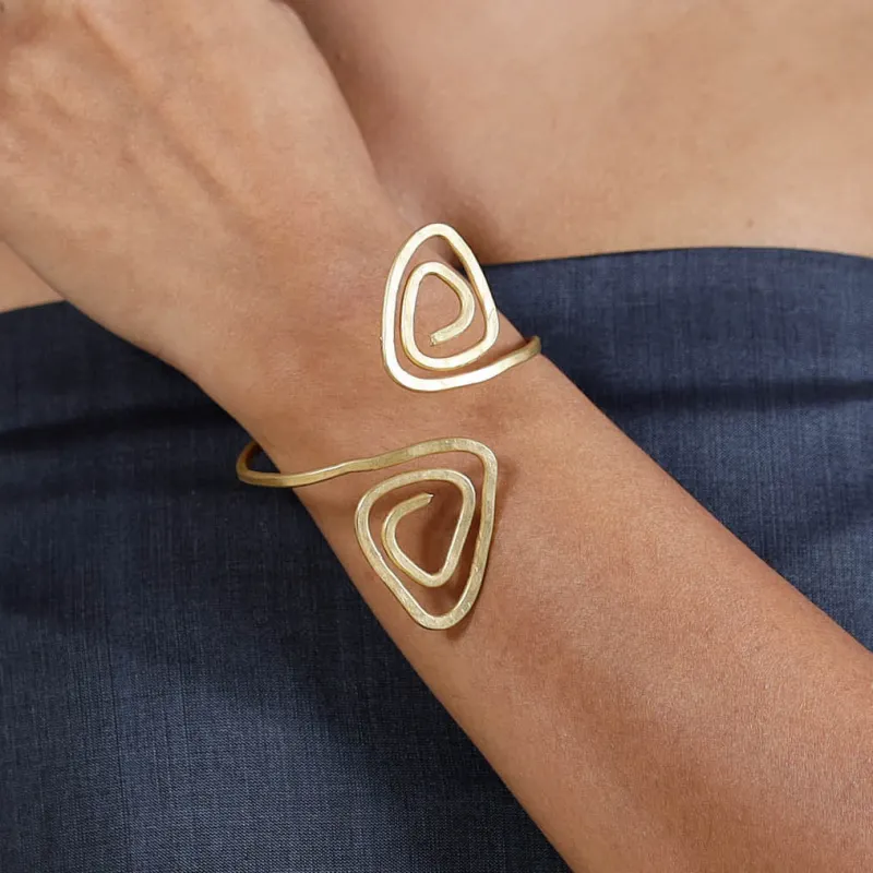 Yellow - Brass Metal Handcrafted Bracelet (Adjustable) 65 made by Itokri