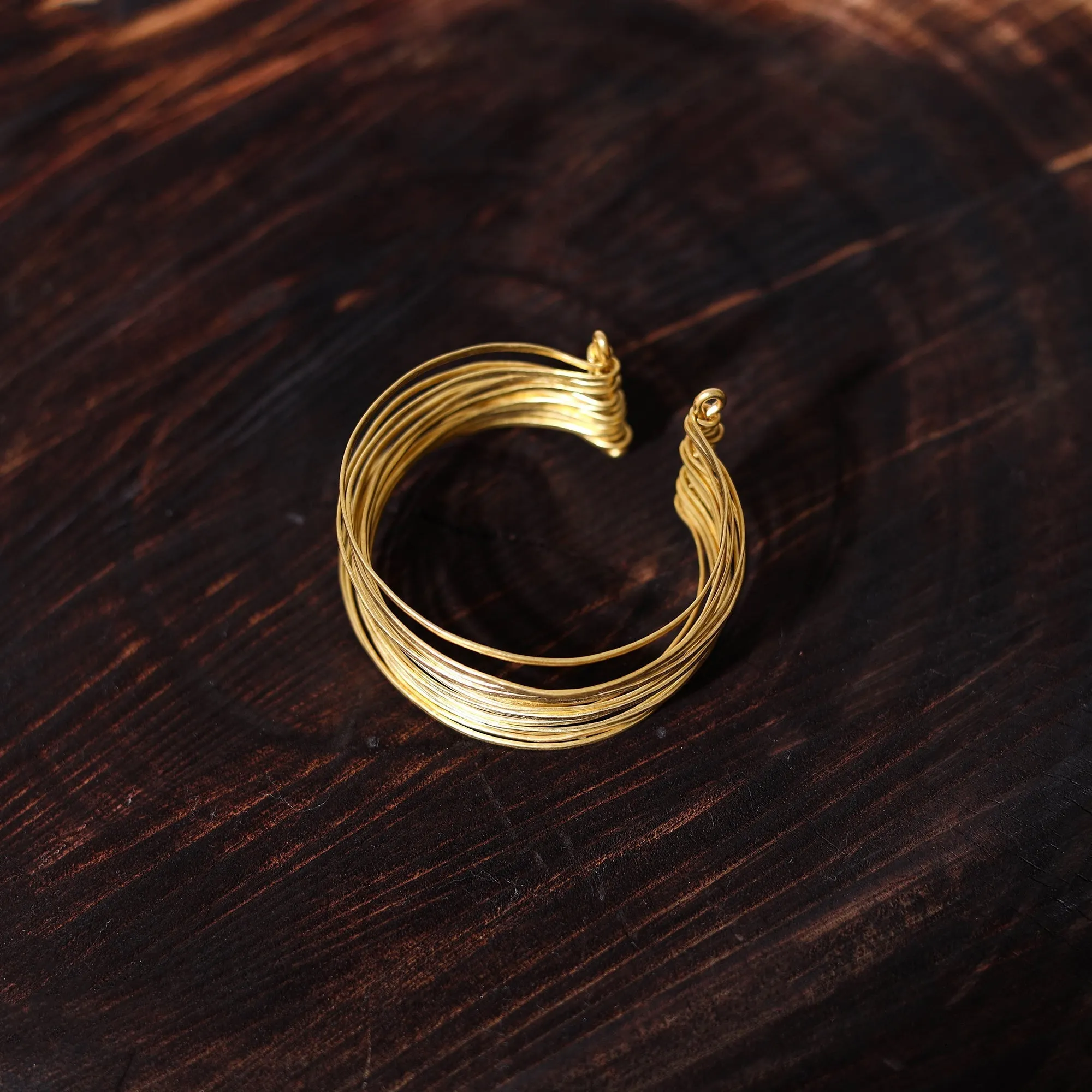 Yellow - Brass Metal Handcrafted Cuff Bracelet (Adjustable) 55 sold by Itokri