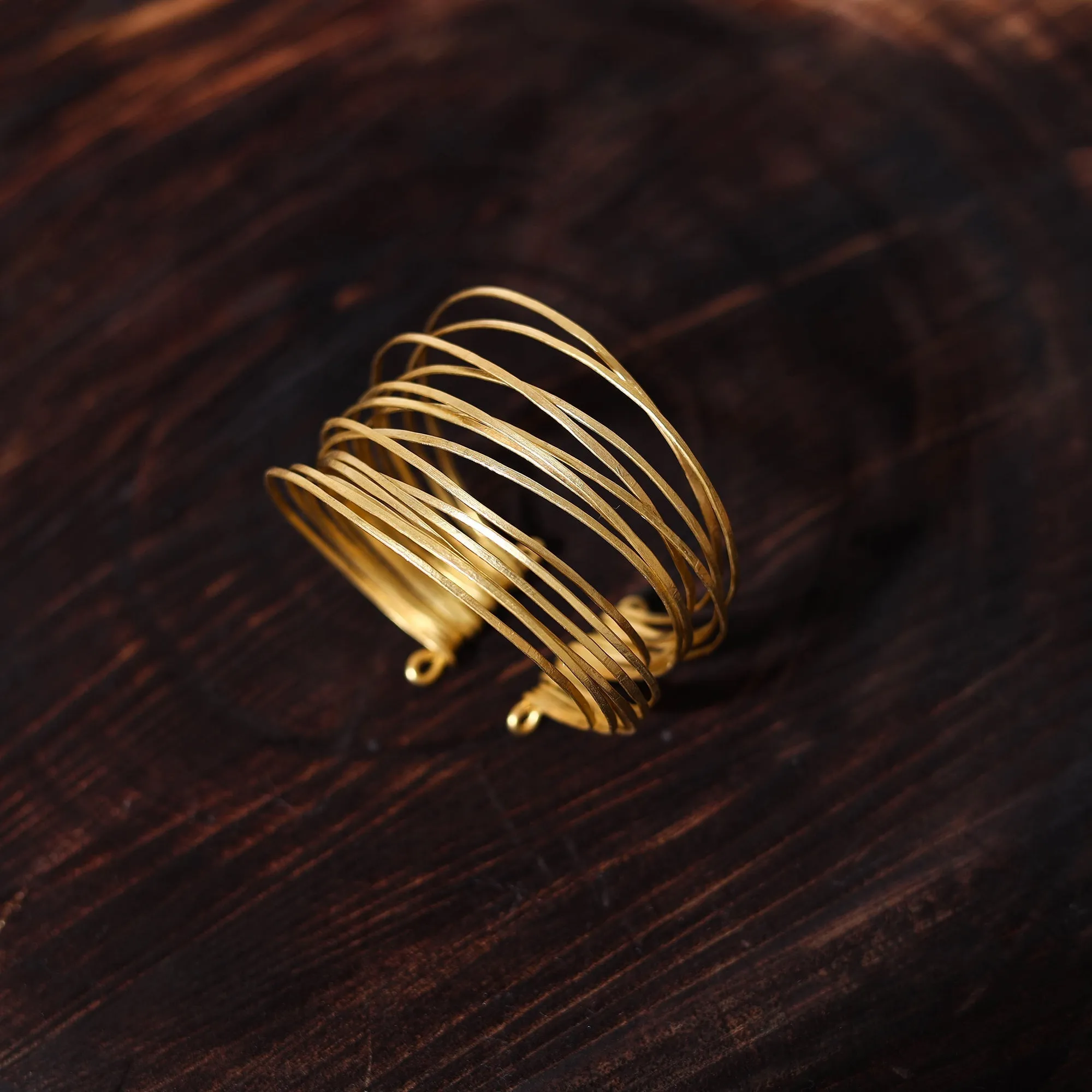 Yellow - Brass Metal Handcrafted Cuff Bracelet (Adjustable) 55 sold by Itokri product image thumbnail 2