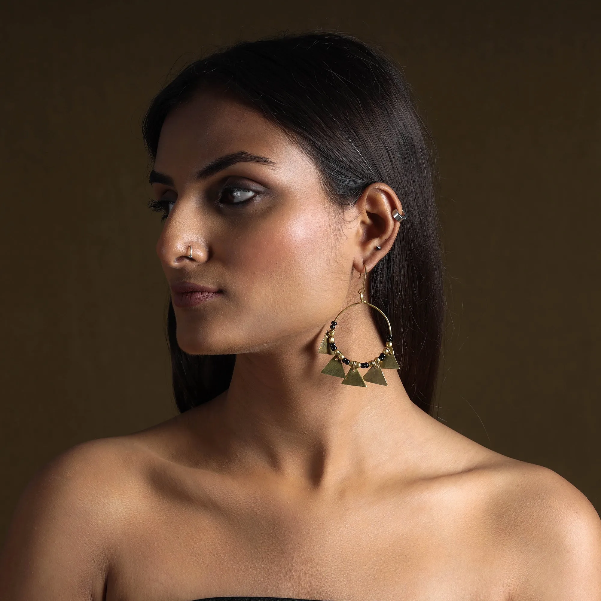 Yellow - Brass Metal Handcrafted Earrings 21 sold by Itokri product image thumbnail 2