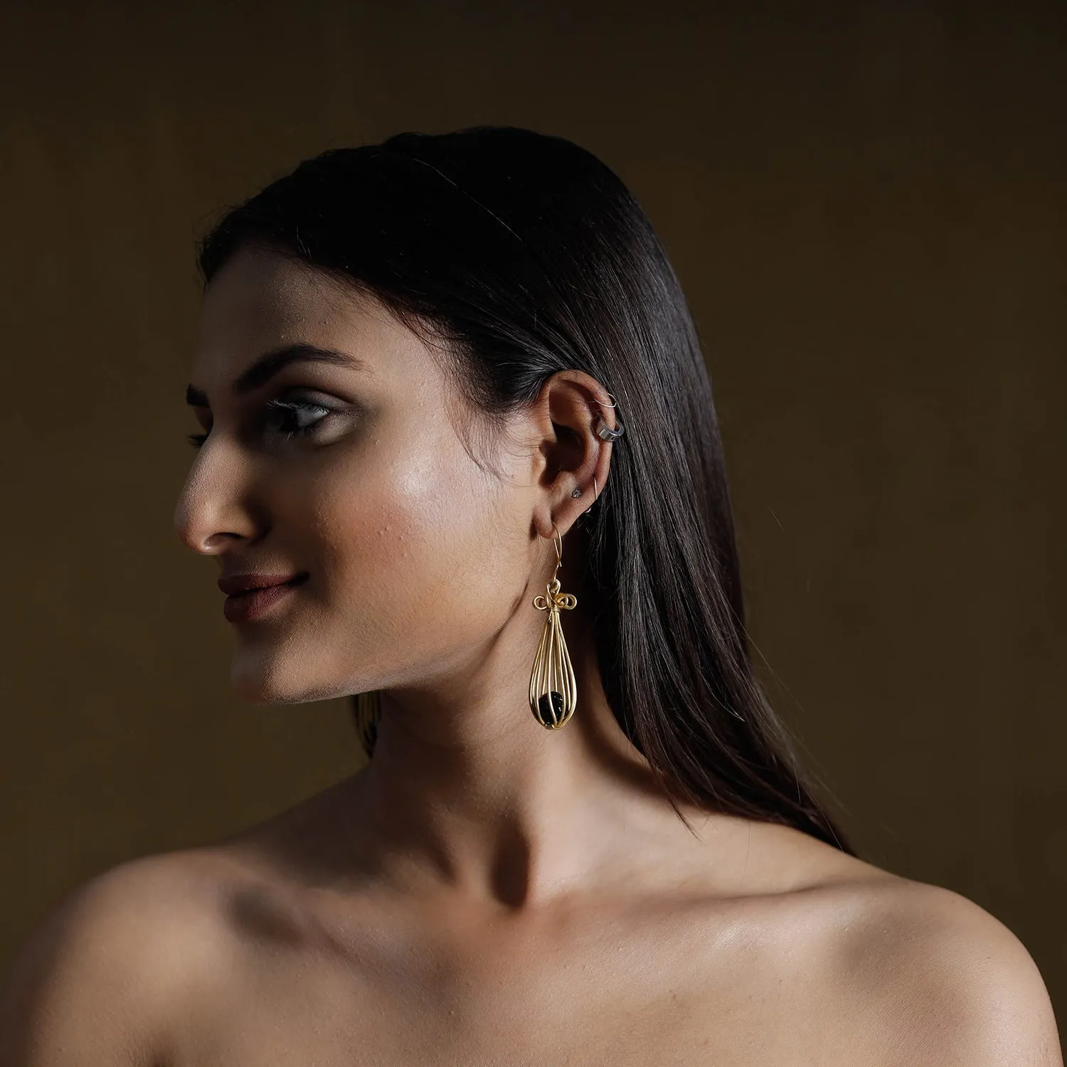Yellow - Brass Metal Handcrafted Earrings 17 sold by Itokri product image thumbnail 2