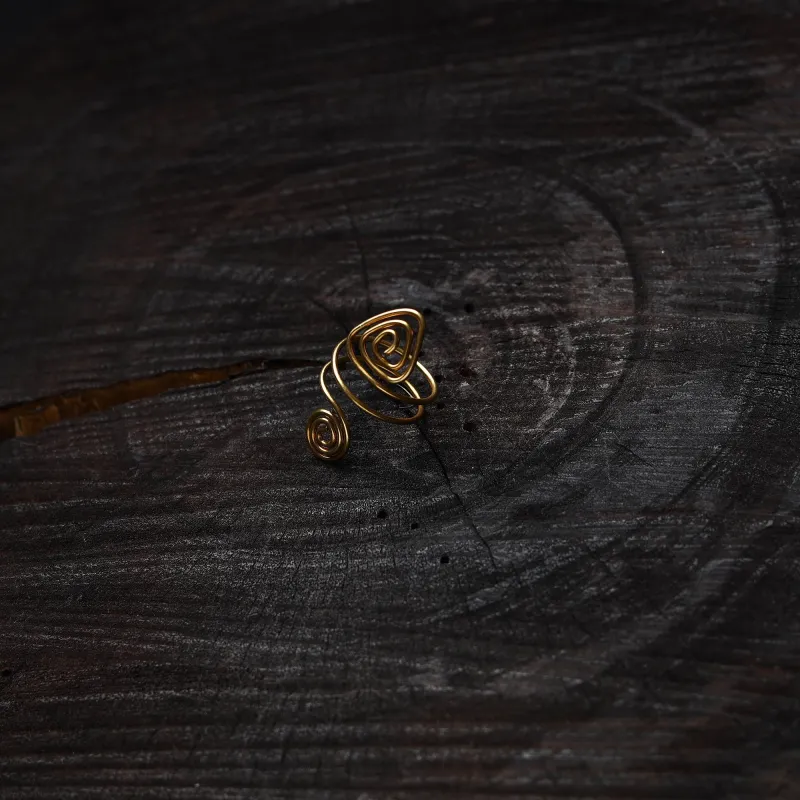 Yellow - Brass Metal Handcrafted Ring 09 made by Itokri