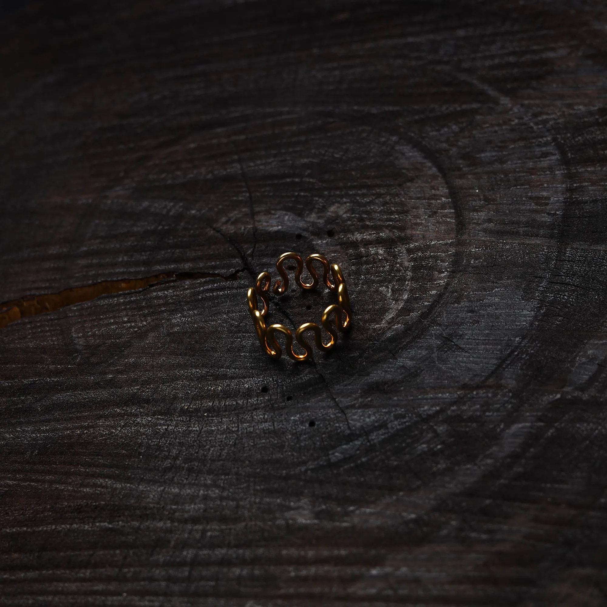 Yellow - Brass Metal Handcrafted Ring 10 sold by Itokri