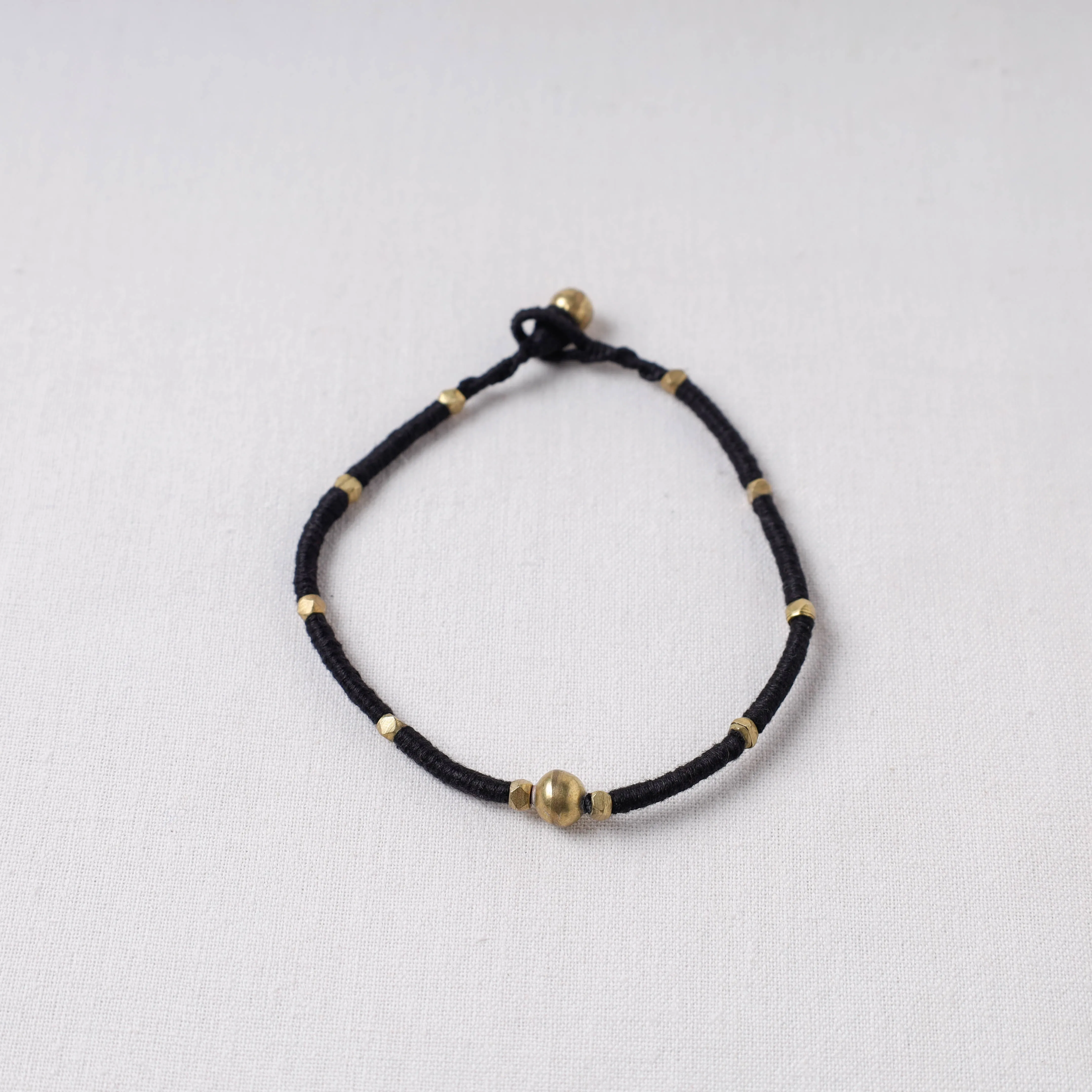 Black - Handcrafted Odisha Dokra Beads Threadwork Tribal Anklet 04 sold by Itokri product image thumbnail 2