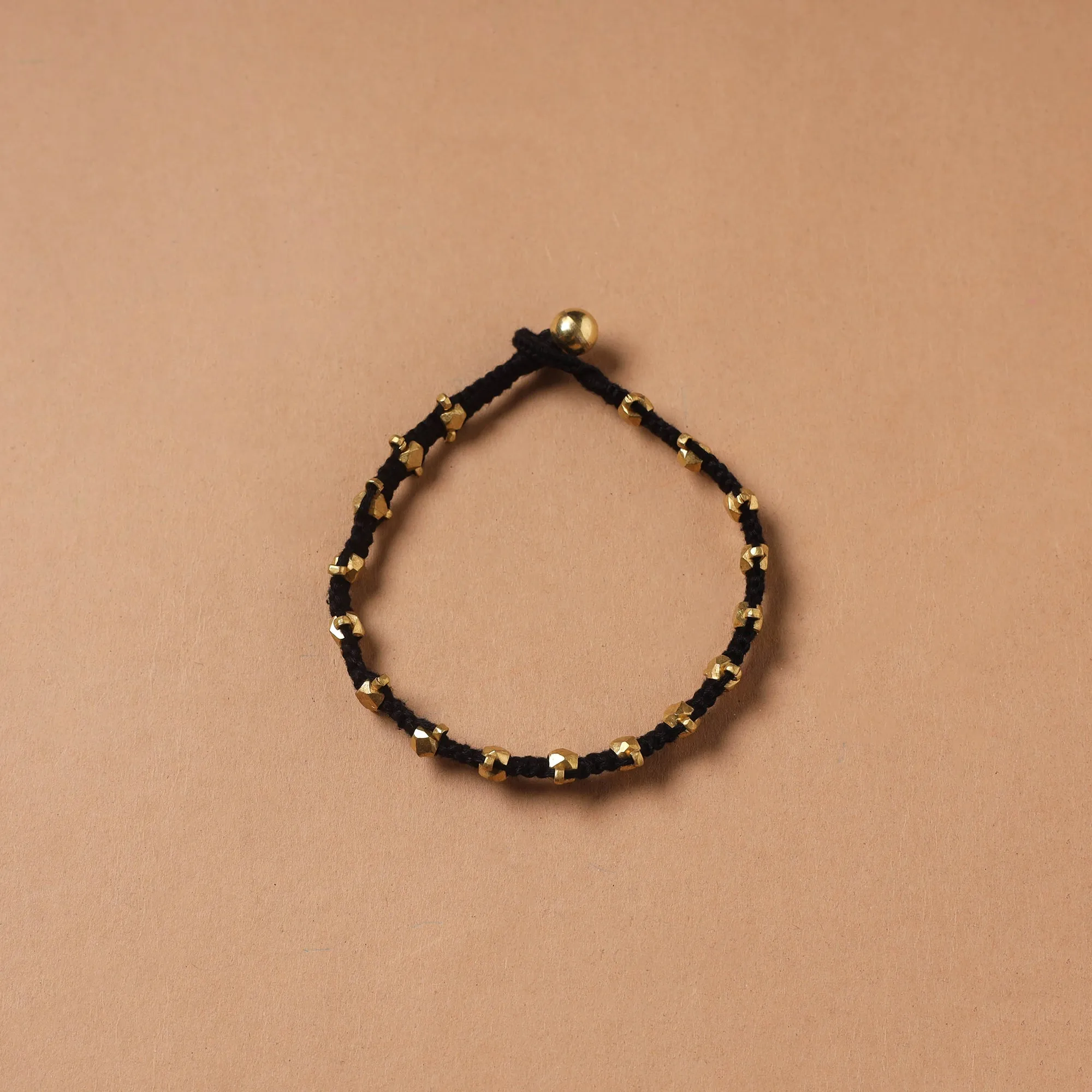 Black - Handcrafted Odisha Dokra Beads Threadwork Tribal Anklet 15 sold by Itokri