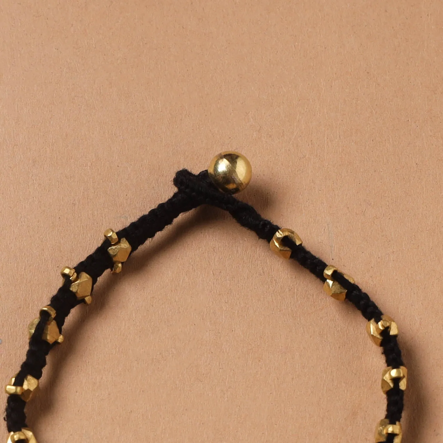 Black - Handcrafted Odisha Dokra Beads Threadwork Tribal Anklet 15 sold by Itokri product image thumbnail 2