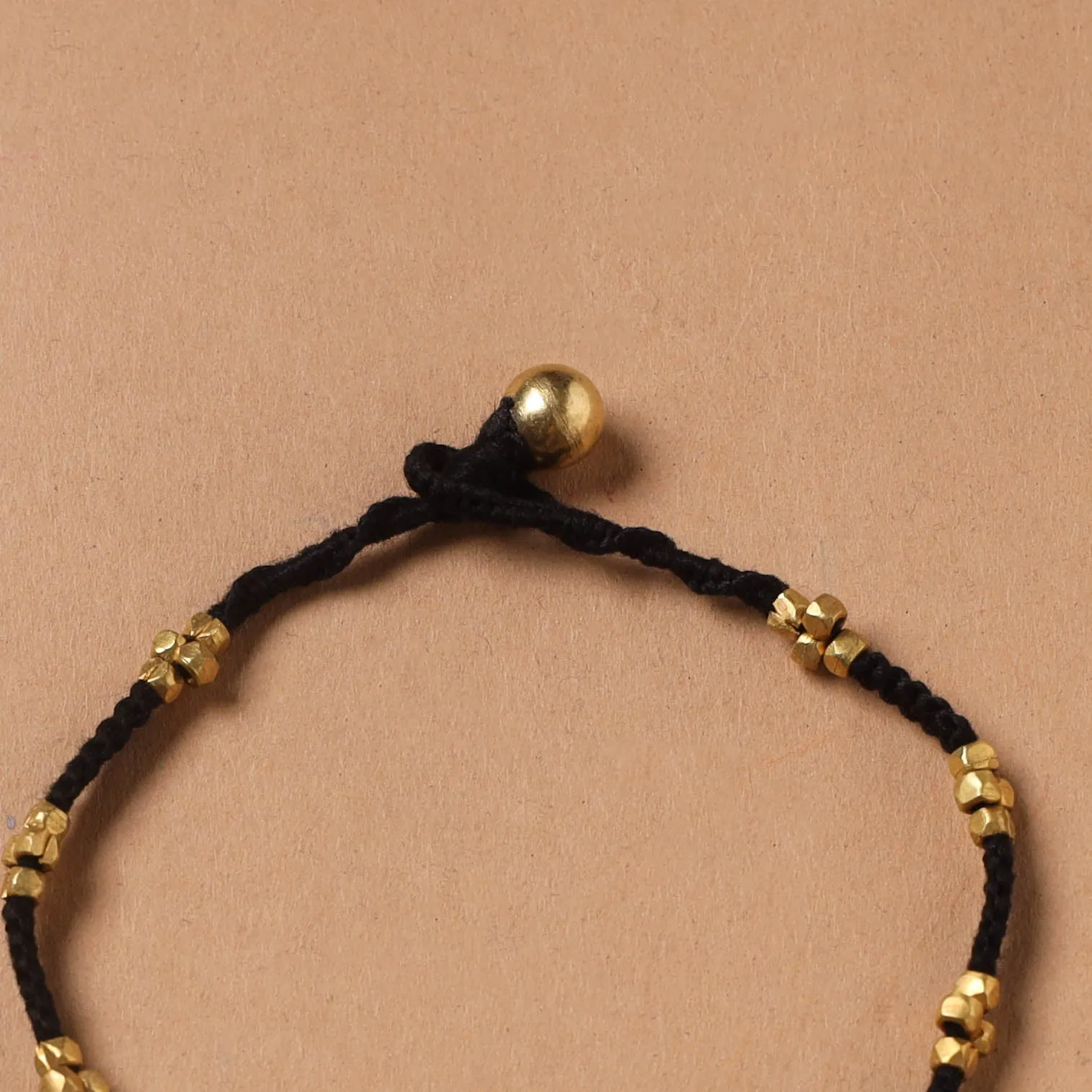 Black - Handcrafted Odisha Dokra Beads Threadwork Tribal Anklet 14 sold by Itokri product image thumbnail 2