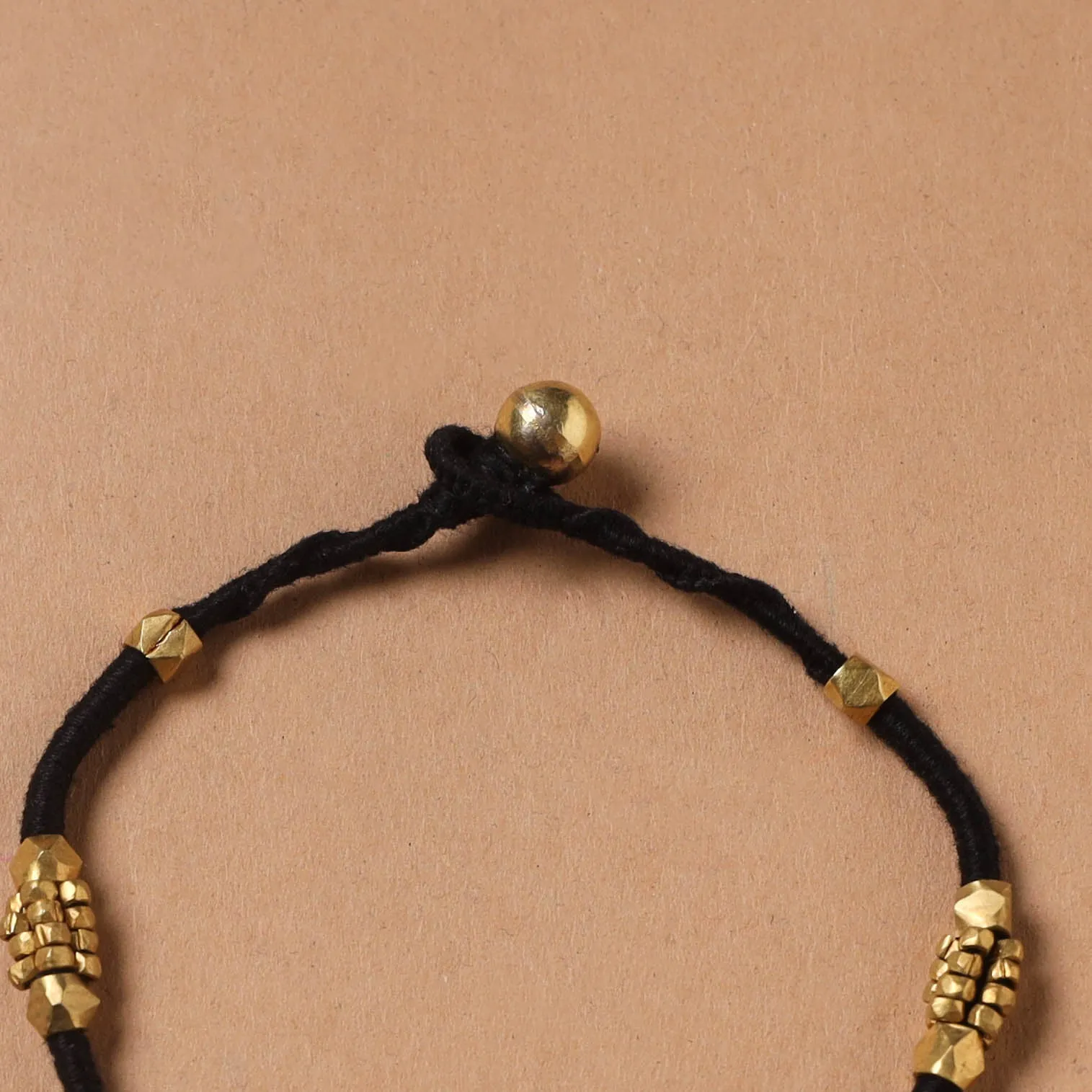 Black - Handcrafted Odisha Dokra Beads Threadwork Tribal Anklet 08 sold by Itokri product image thumbnail 2