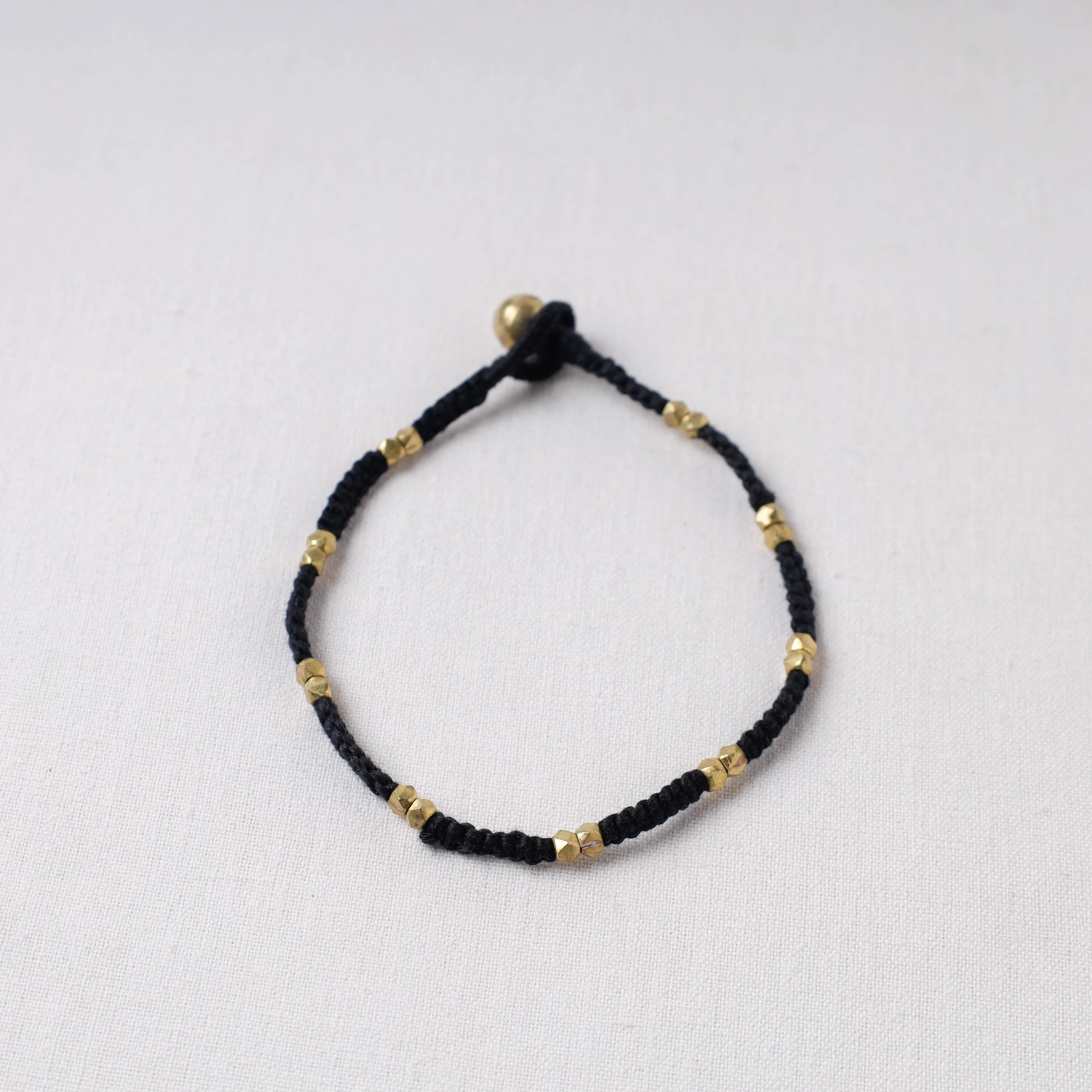 Black - Handcrafted Odisha Dokra Beads Threadwork Tribal Anklet 03 sold by Itokri product image thumbnail 2