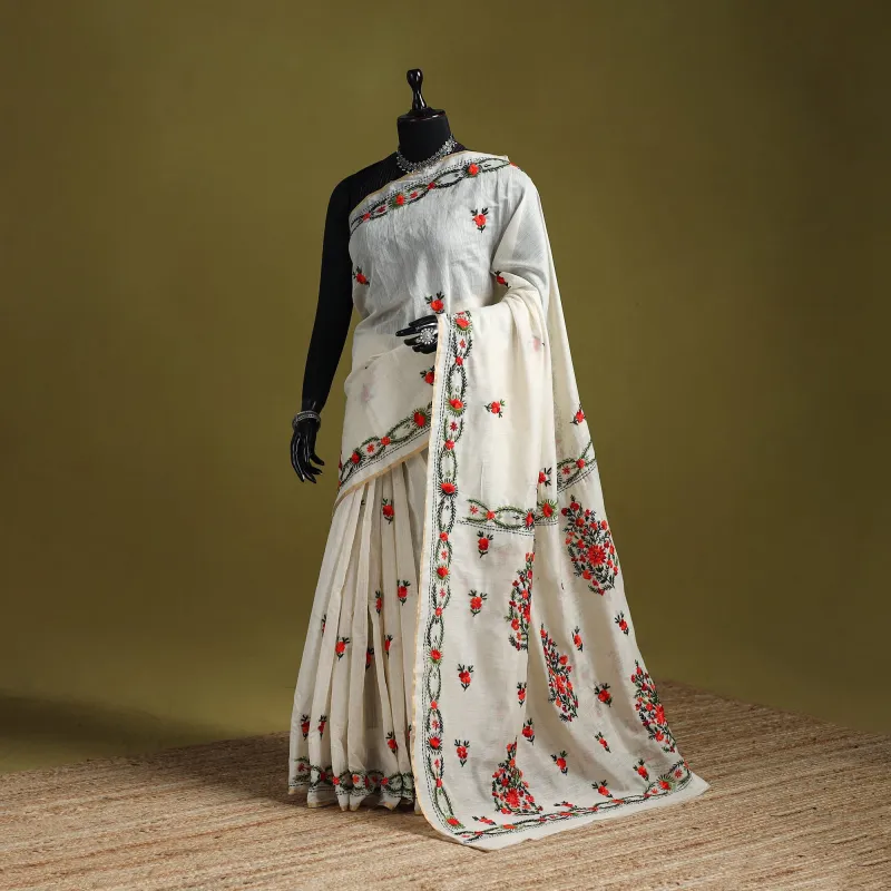 Bengal Silk Cotton Hand Embroidered Saree 43 made by Itokri