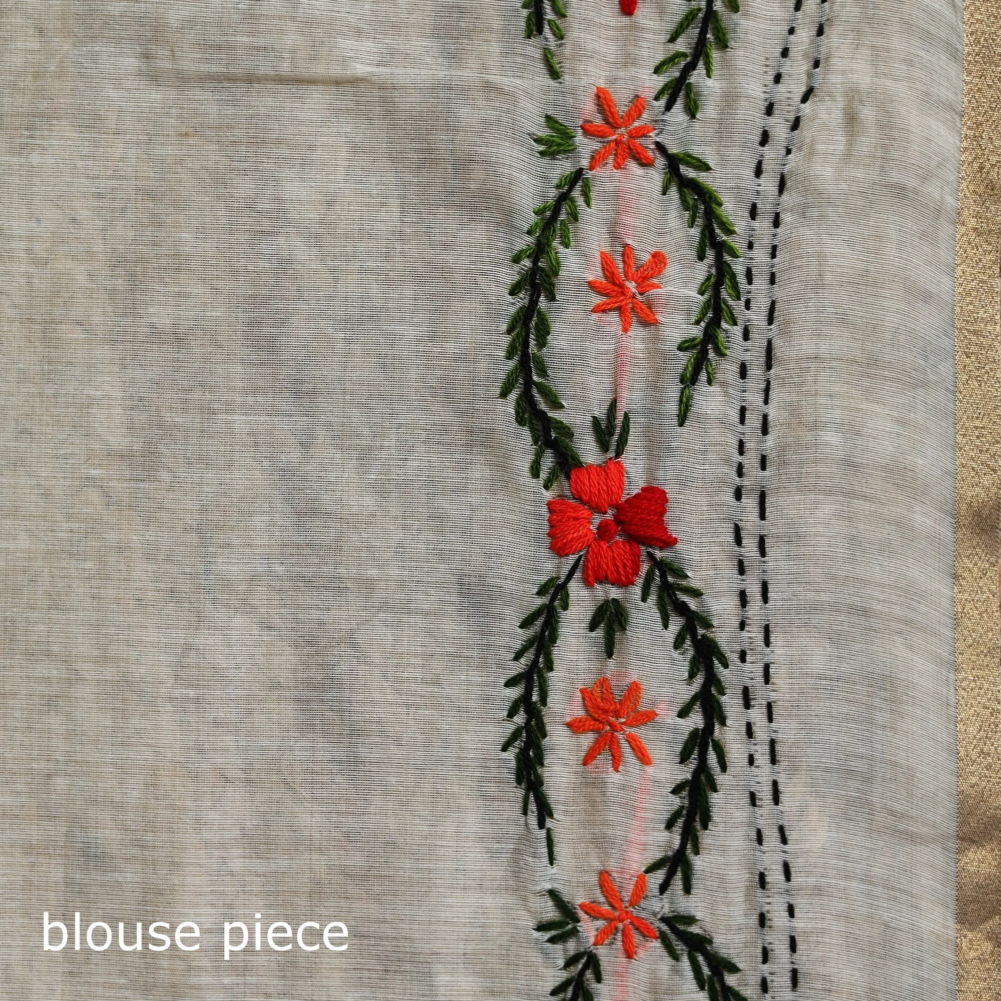 Bengal Silk Cotton Hand Embroidered Saree 43 sold by Itokri product image thumbnail 5
