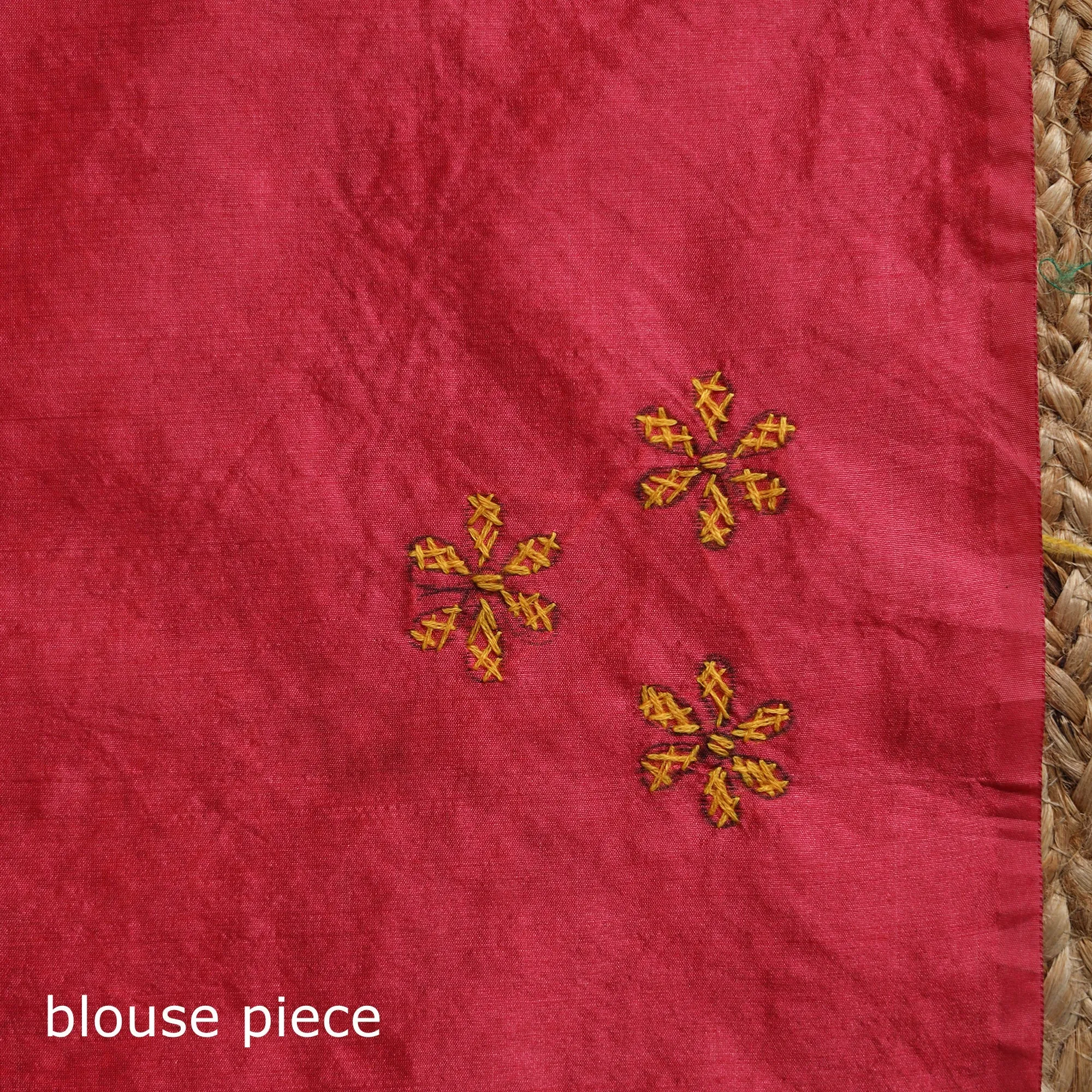 Pink - Bengal Hand Embroidered Silk Nakshi Kantha Saree 34 sold by Itokri product image thumbnail 5