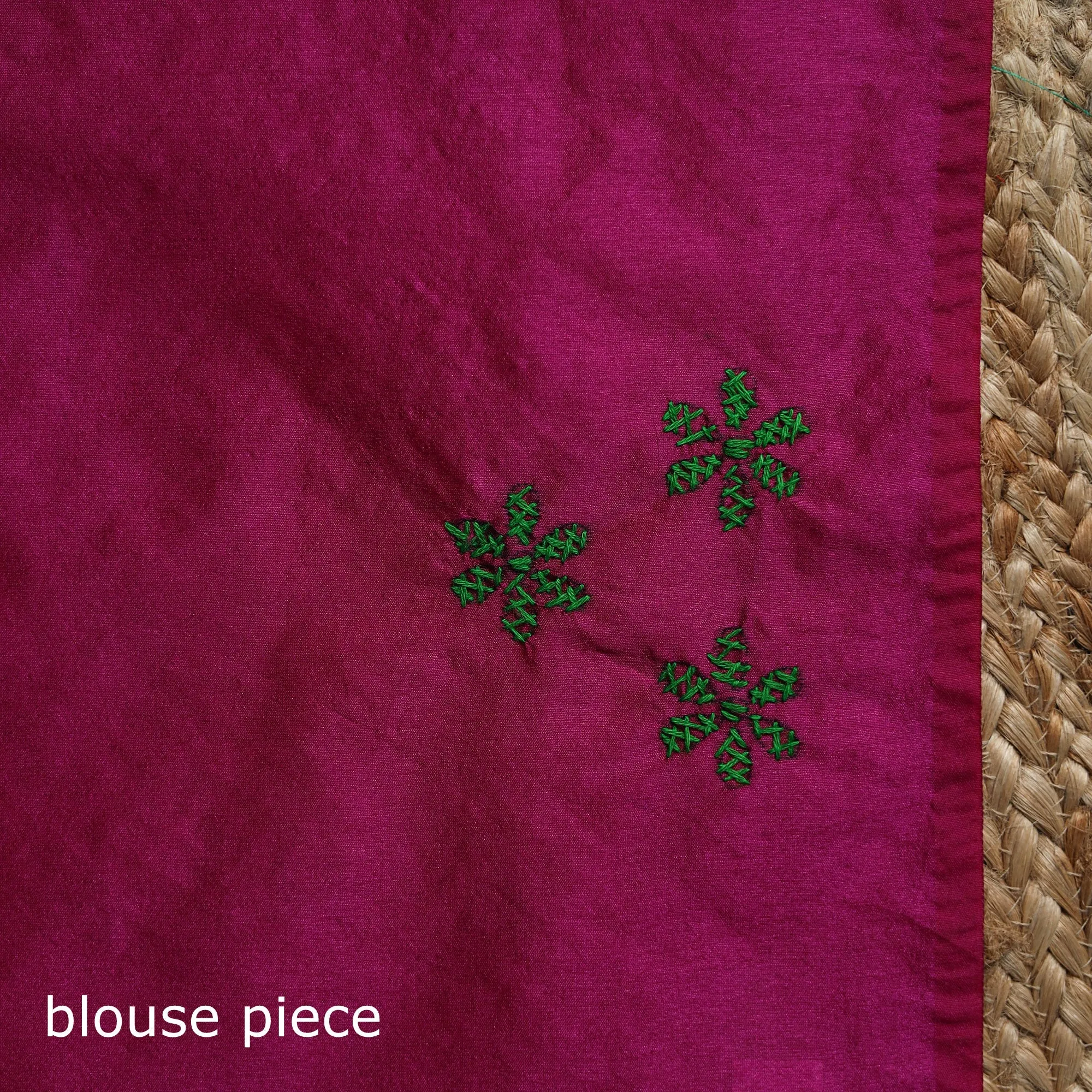 Pink - Bengal Hand Embroidered Silk Nakshi Kantha Saree 27 sold by Itokri product image thumbnail 5